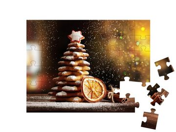 puzzleYOU Puzzle Selbstgebackene Lebkuchen als Weihnachtsbaum, 48 Puzzleteile, puzzleYOU-Kollektionen Weihnachten