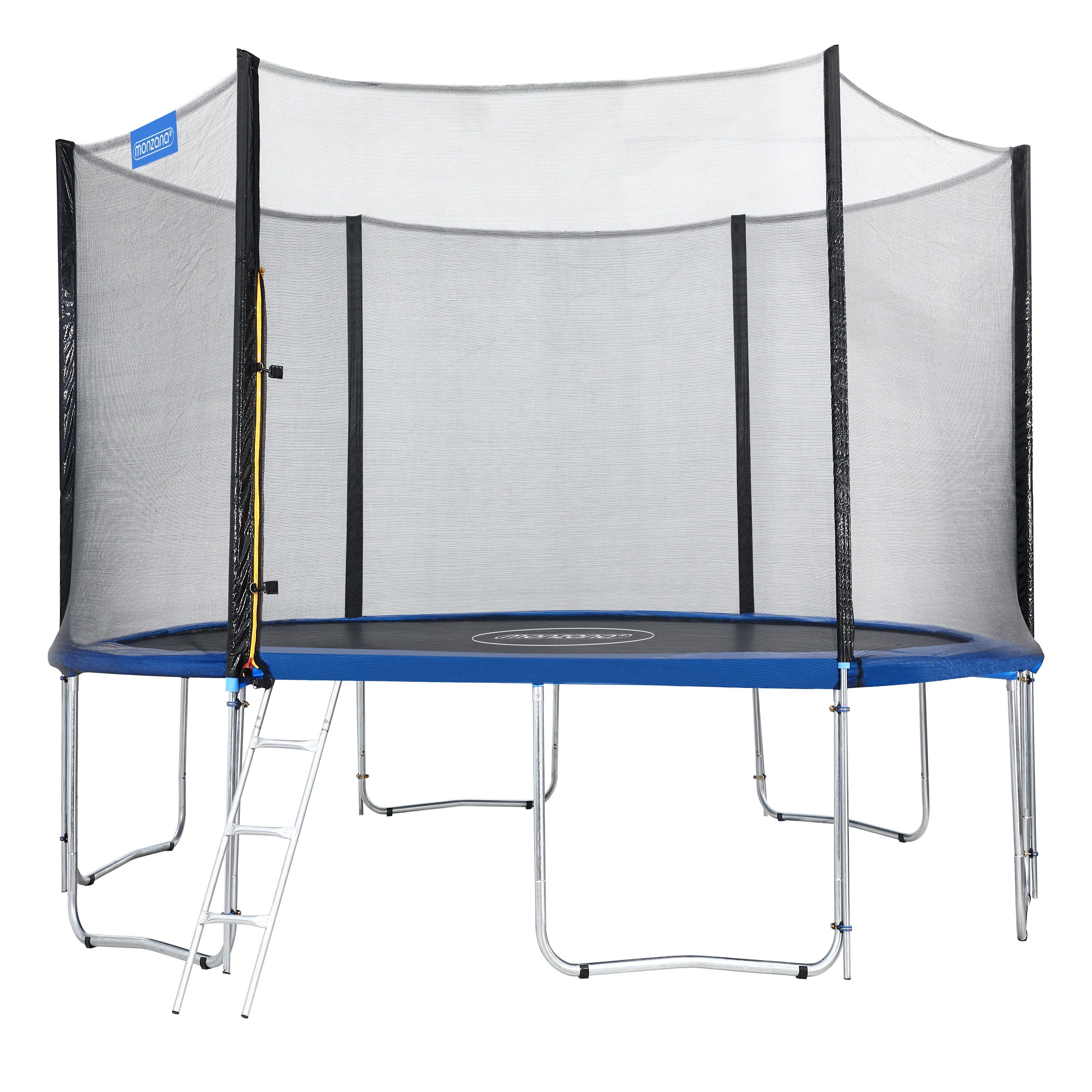 monzana Gartentrampolin, Ø 366 cm TÜV SÜD GS zertifiziert Komplettset inkl. Sicherheitsnetz, Leiter, Randabdeckung & Zubehör - Kindertrampolin Gartentrampolin