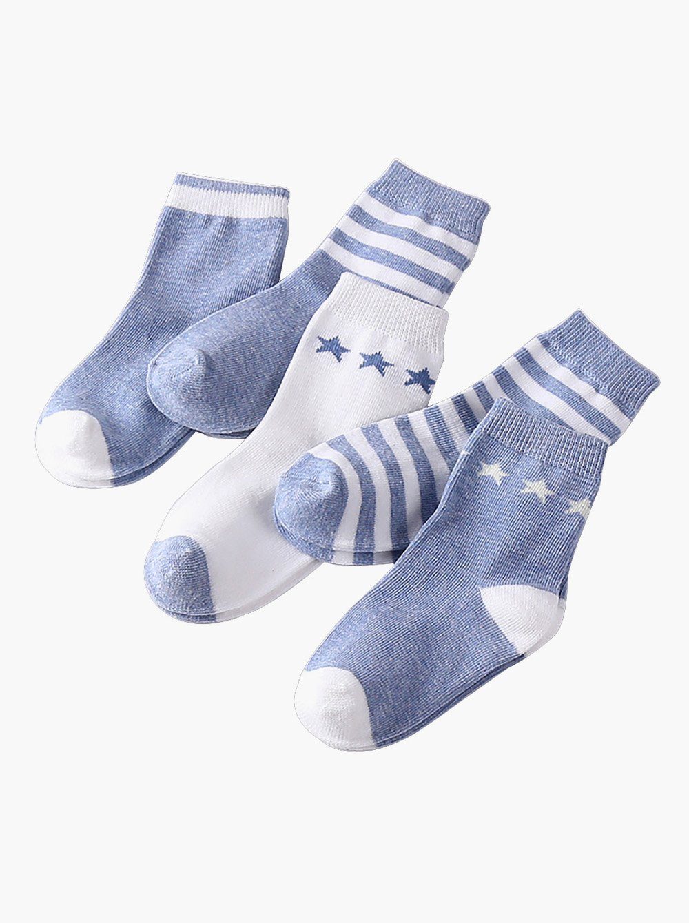 axy Langsocken axy Kinder Socken 5 Paar Multipack Jungen Mädchen Kindersocken (5er Pack) Geschenke Bunte Weich Kindersocken Blau