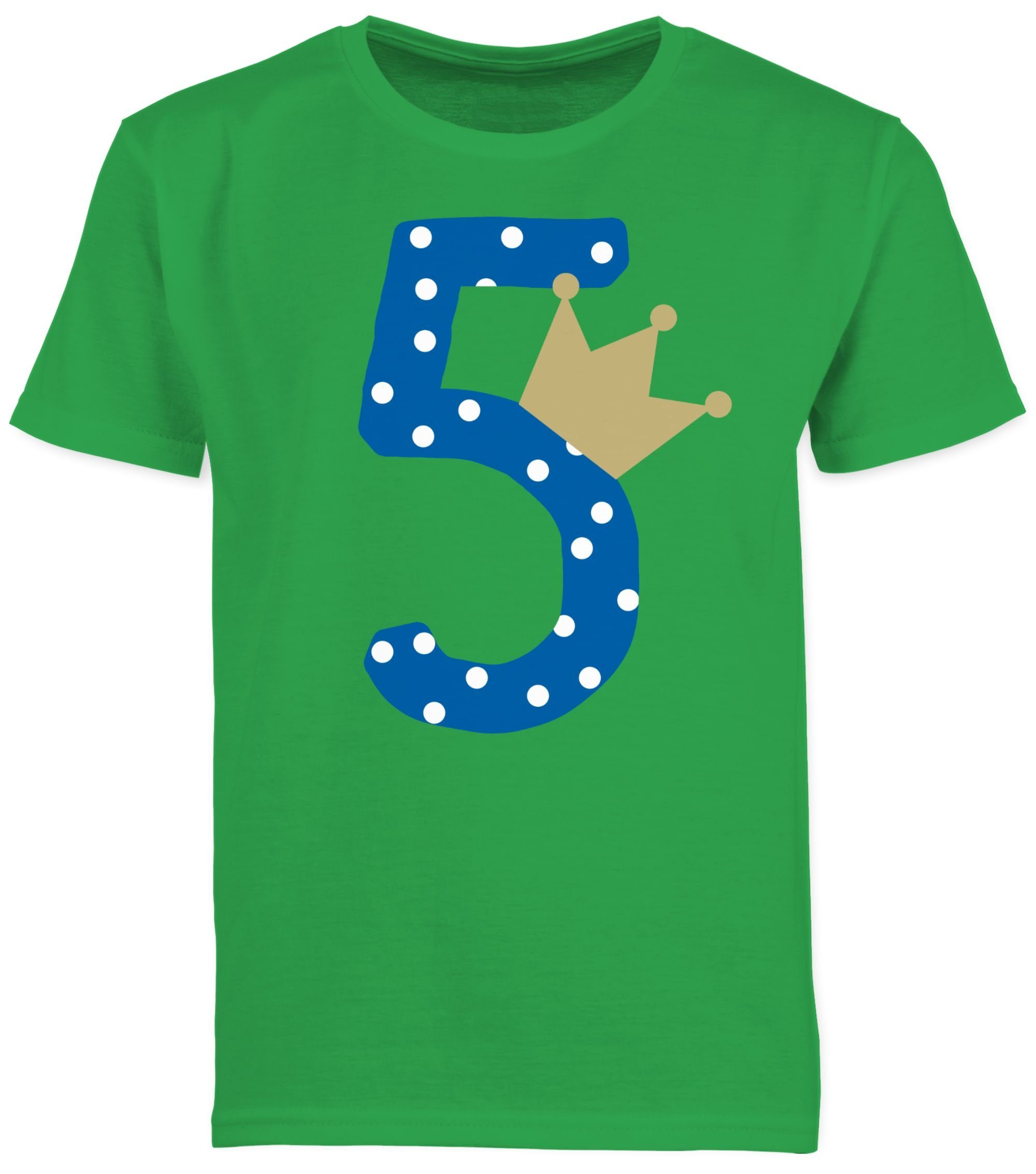 Fünfter Krone 5. Geburtstag Fünf Grün Shirtracer Junge T-Shirt 3