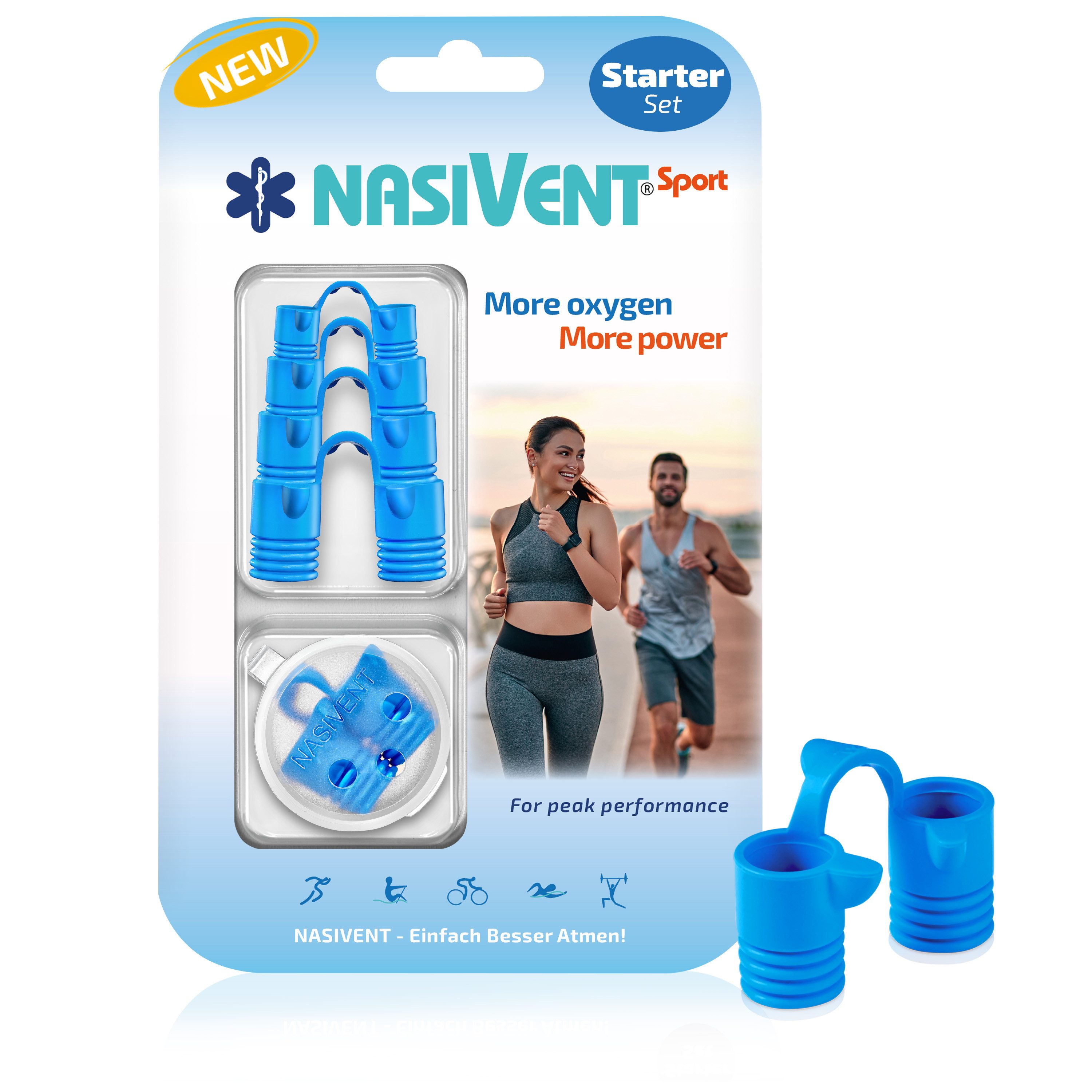 Nasivent Обмежувачі хропіння Nasivent Sport - Besser Atmen, Besser Trainieren -Perfekt für Sportler, Ausdauer Sport, Schnarchen, Atmung