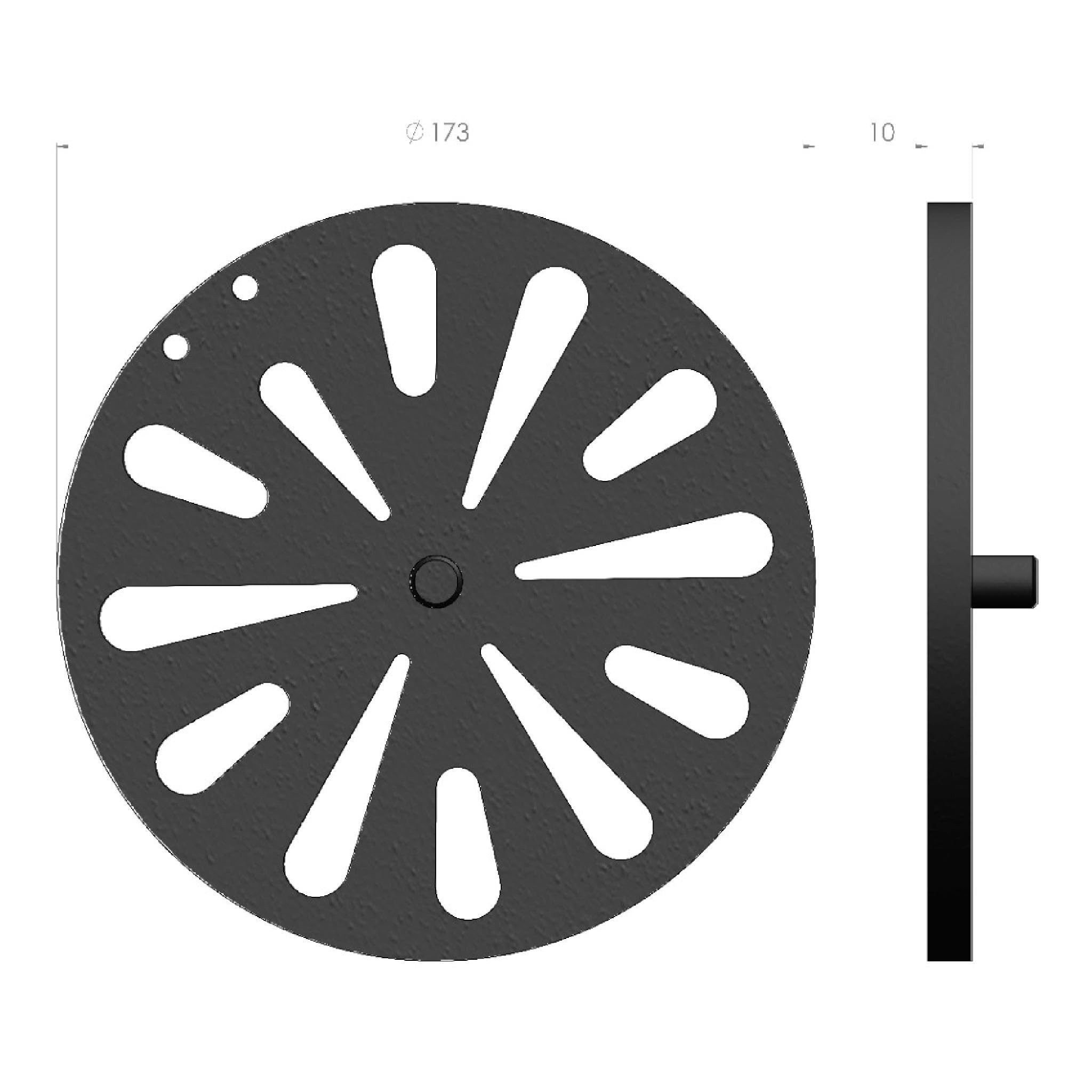Feuerfest 123 GmbH Grillrost Kaminrost / Ascherost Ø 173x10mm passend für Skantherm**, feuerfest & hitzebeständig - passgenau gefertigt in Deutschland