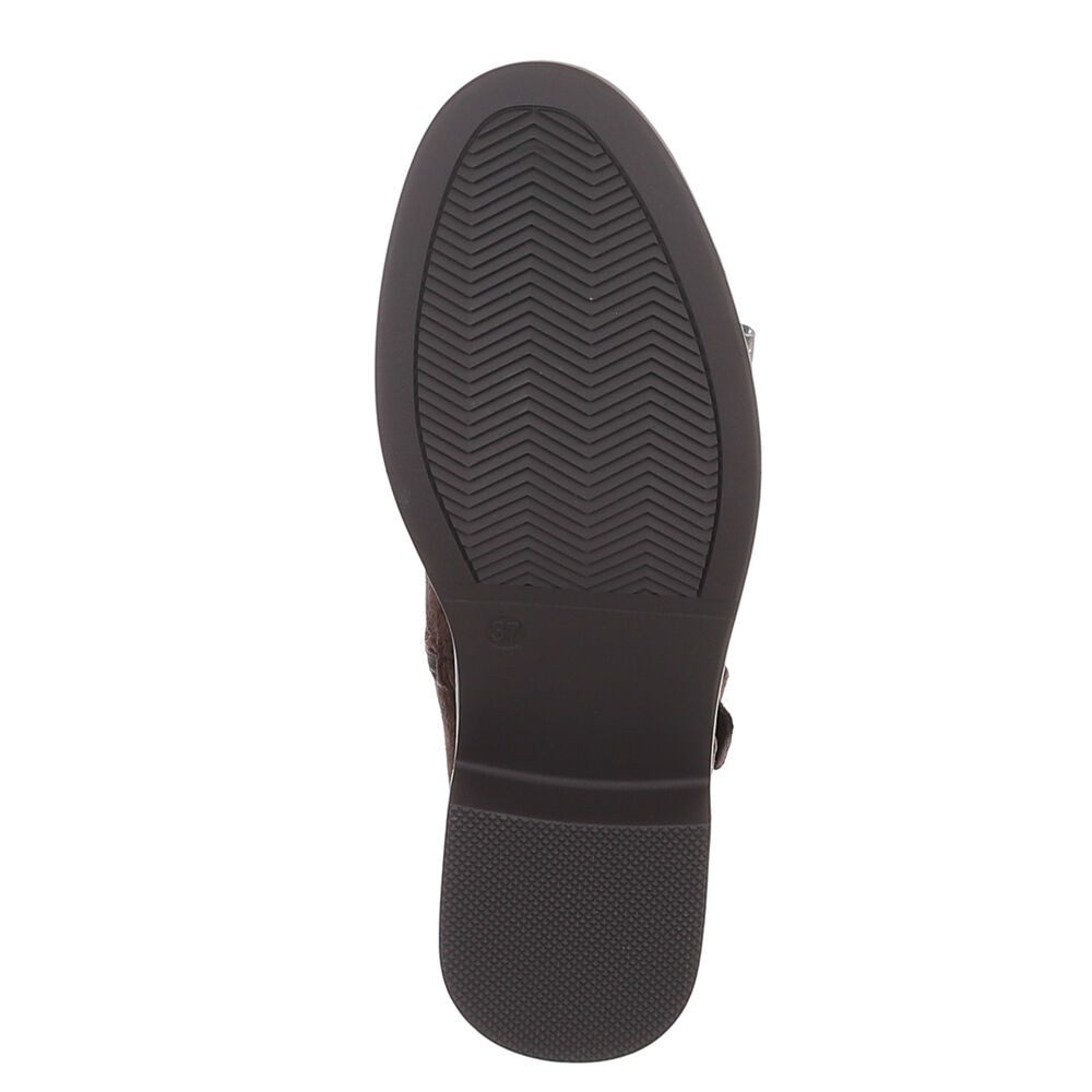 Ital-Design Damen Langschaftstiefel mit Blockabsatz und Zierdetails Stiefel (92355146) Blockabsatz Flache Stiefel in Schwarz – Bild 3 von 5