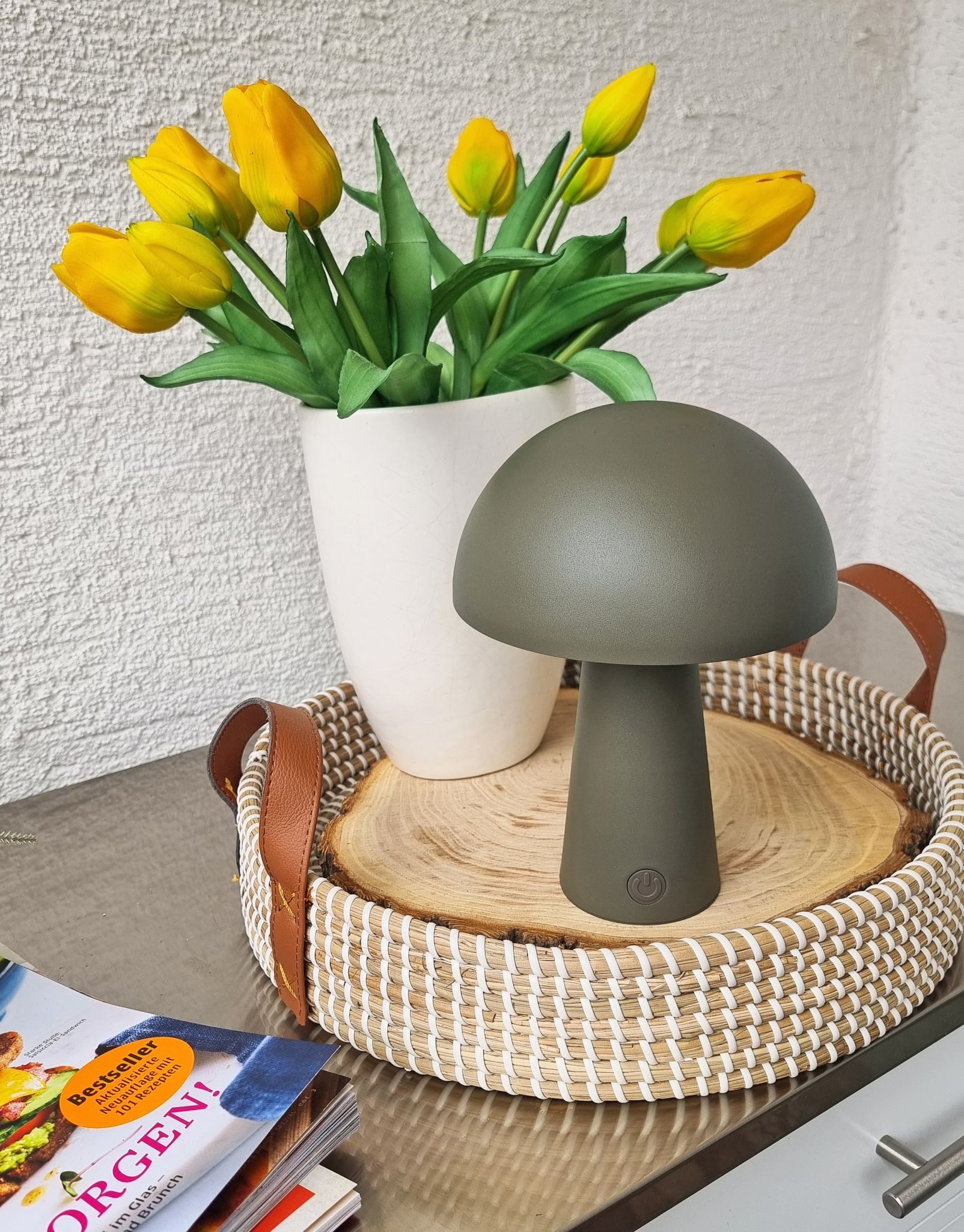 Coen Bakker Deco BV LED Tischleuchte Touch Tischlampe Pilzform Dimmbar Akku günstig online kaufen