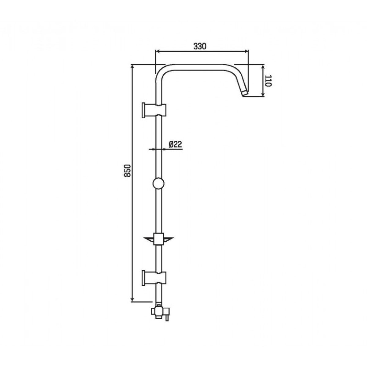 hansgrohe Duscharmatur Vernis Blend Einhebelmischer Set mit Aloni Handbrause und Regendusche (Spar-Set) Aufputz Wandmontage, Armatur in chrom oder schwarz matt – Bild 5 von 5
