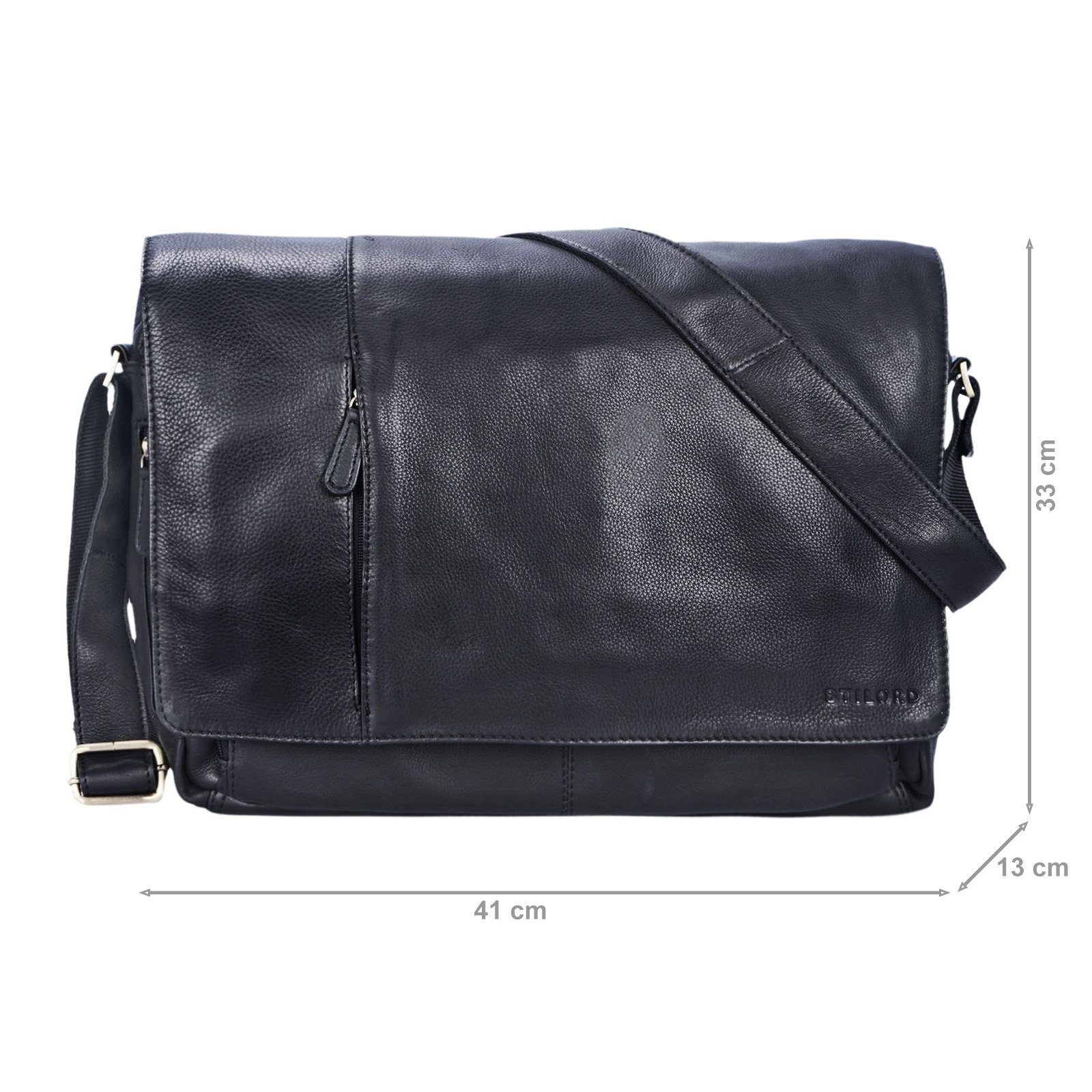 STILORD Laptoptasche "Elias" Echtleder Herren Umhängetasche 15,6 Zoll Businesstasche Leder – Bild 3 von 5