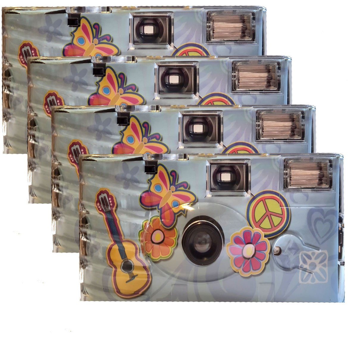 TopShot 4 x Einwegkamera Sonderposten Flower Power Einwegkamera