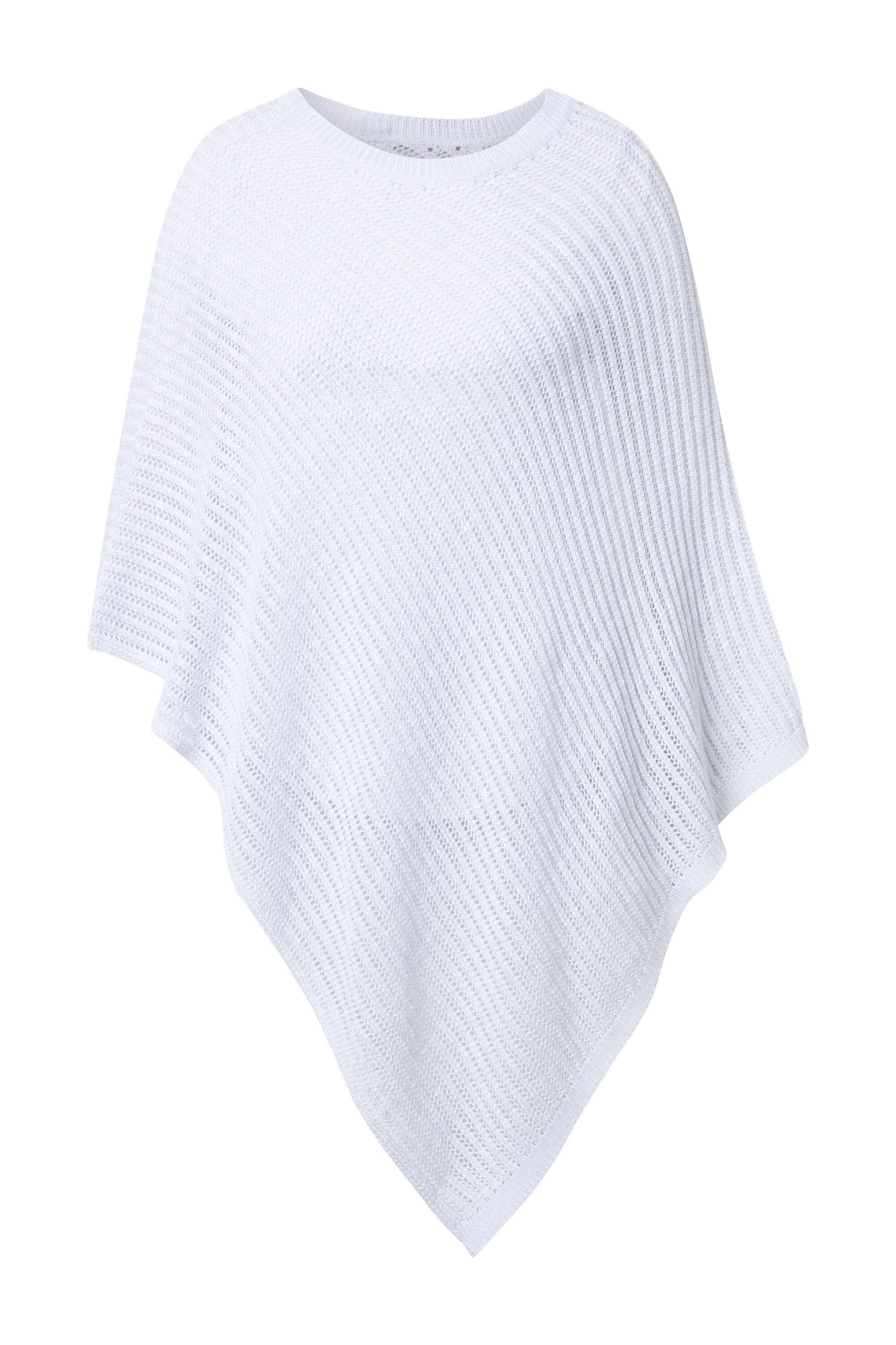 MIAMODA Pullunder Poncho oversized Glitzer-Strick Zipfelsaum günstig online kaufen