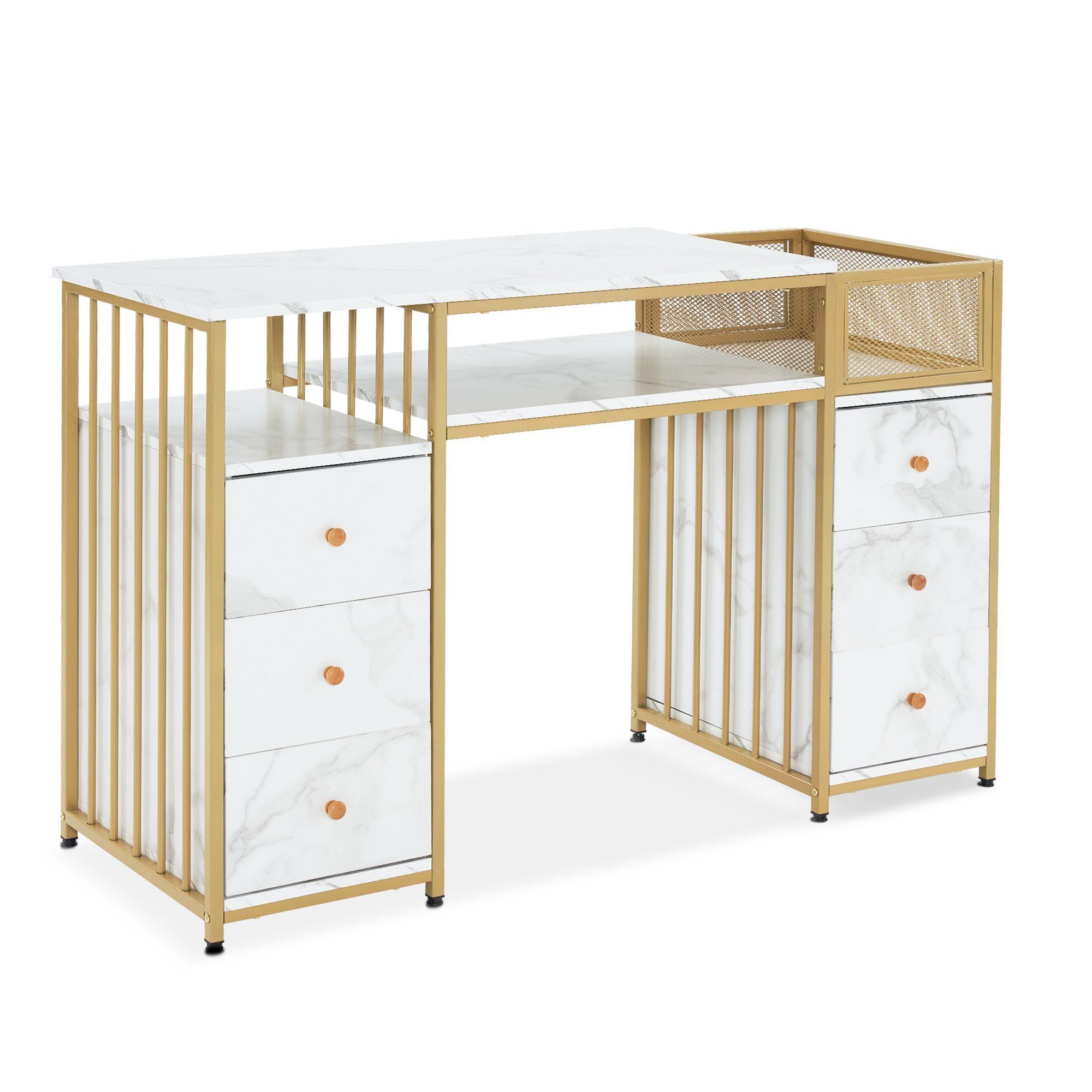 MCombo Schreibtisch M MCombo Schreibtisch mit 6 Schubladen, Nageltisch Mani günstig online kaufen