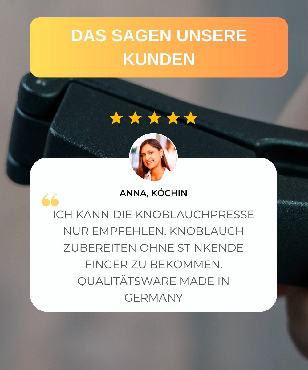 Thiru Knoblauchpresse Ideal für Ingwer, Zwiebeln & Kapern - Kein Schälen notwendig – Bild 5 von 5