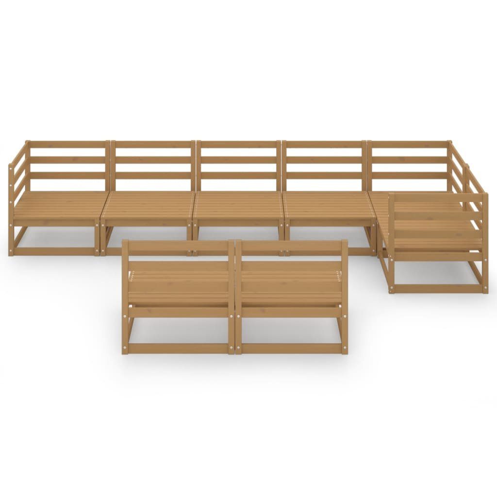 vidaXL Gartenlounge-Set 8-tlg. Garten-Lounge-Set Massivholz Kiefer, Honigbraun (1-tlg)