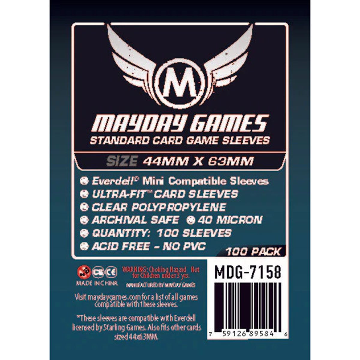 Spiel Standard Card Sleeves Kartenschutzhüllen 44 x 63 MM 100 Stück - 7158