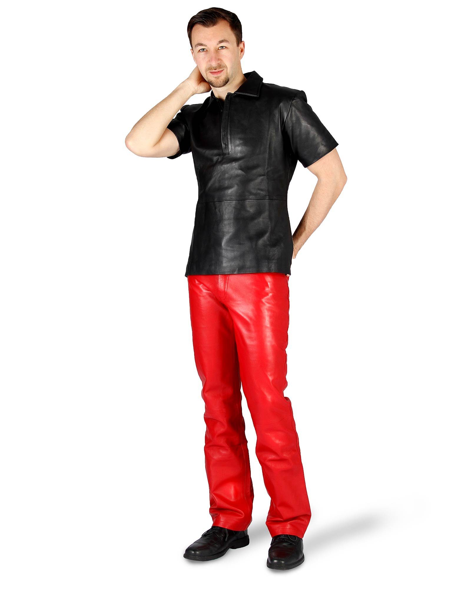 Fetish-Design Lederhose »Lederhose Rot 5-Pocket Herren weiches  Lamm-Nappa-Leder« online kaufen | OTTO