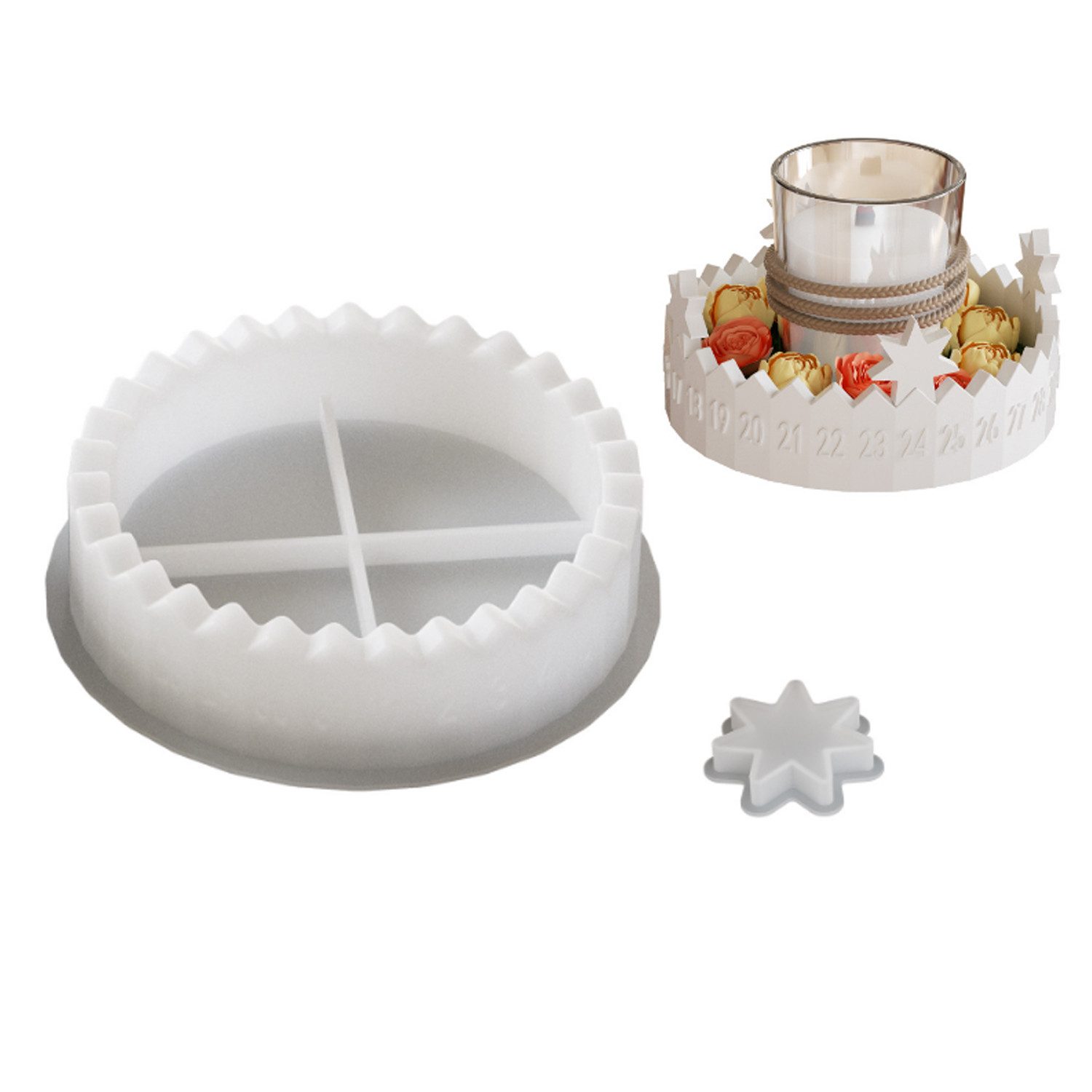 Modellierwerkzeug Silikonform für Kerzenhalter, Adventskalender, Weihnachtsform