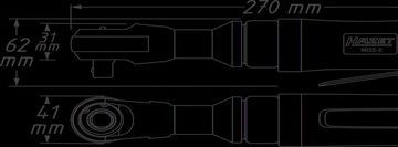 HAZET Druckluft-Ratschenschrauber Ratschenschrauber 9022-2 ∙ 1/2 Zoll (12,5 mm) Vierkant massiv ∙ 270 mm