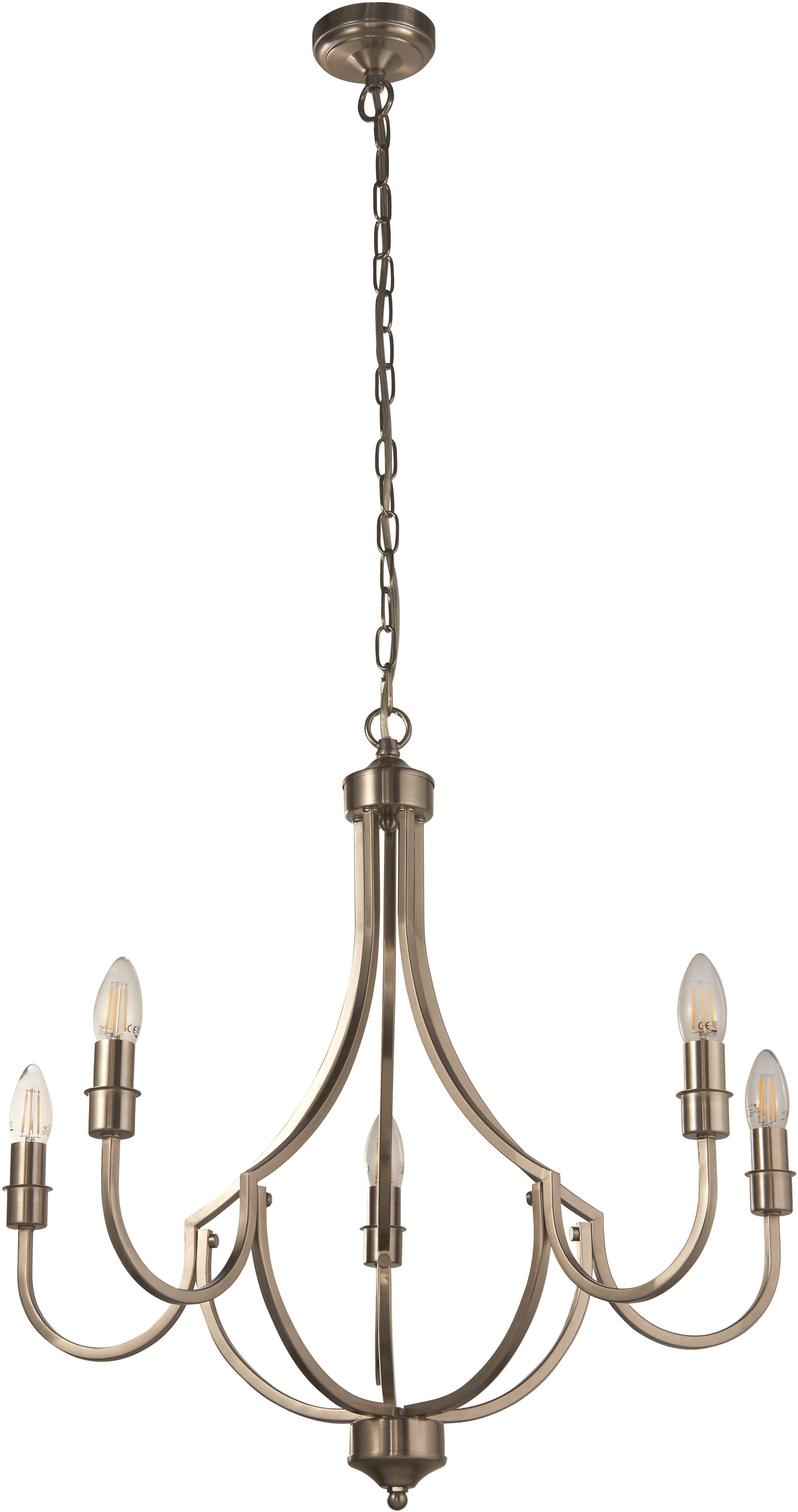 Searchlight Kronleuchter Hängeleuchte Lodge, 5-flammig, ohne Leuchtmittel, Elegante Optik