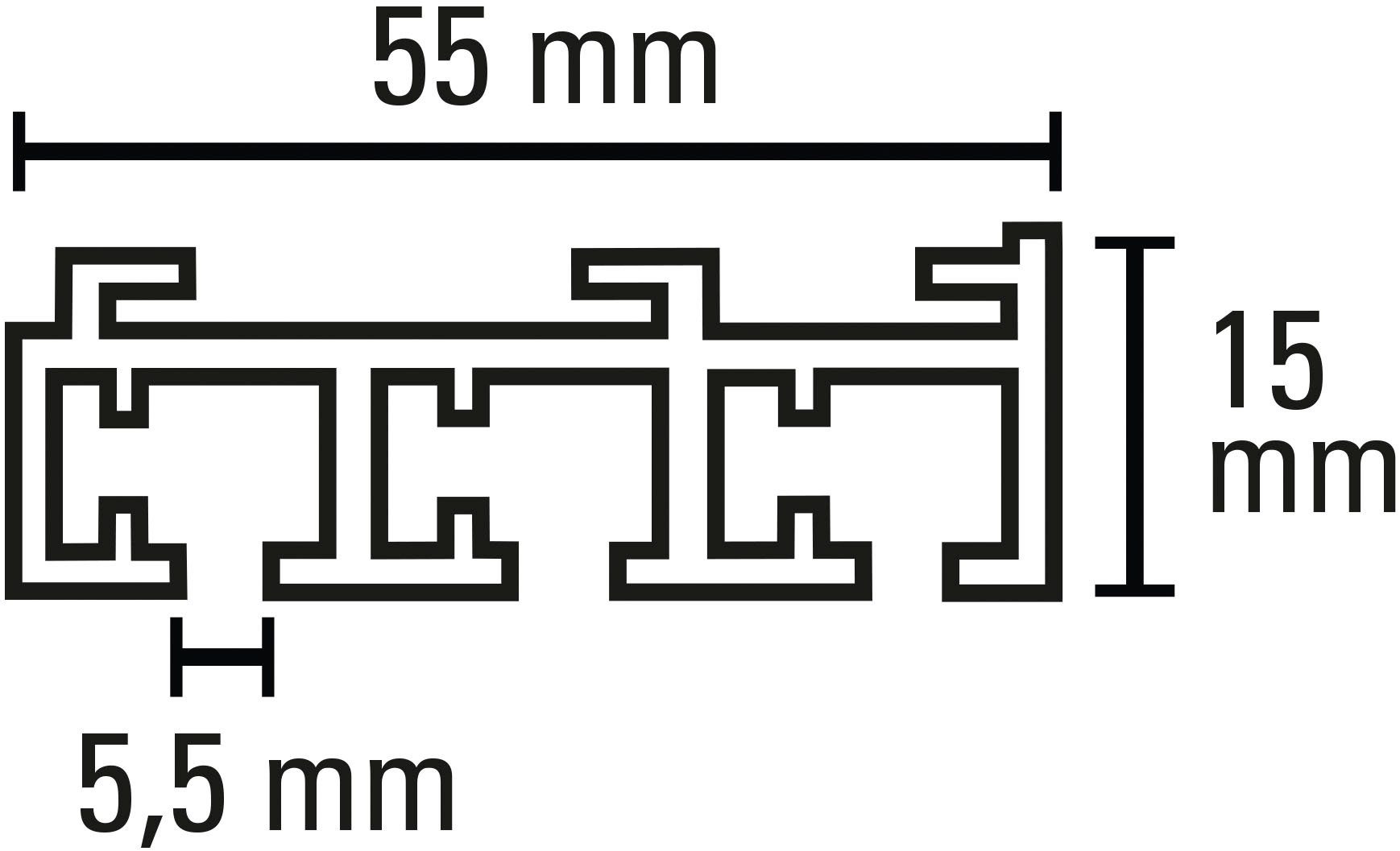 GARDINIA Gardinenschiene Flächenvorhangschiene 3-läufig, 3-läufig, kürzbar, mit Bohren, Aluminium, 3-läufig – Bild 4 von 4