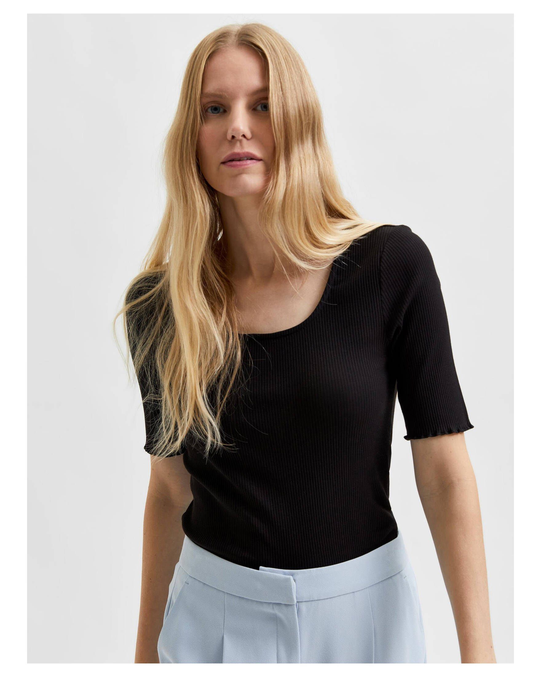 ANNA FEMME SELECTED T-Shirt schwarz (15) Damen T-Shirt (1-tlg)