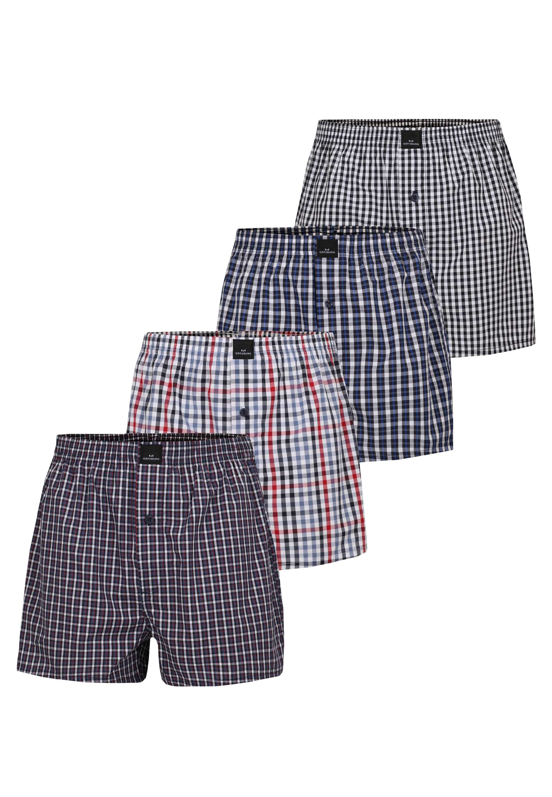 GÖTZBURG Boxershorts GÖTZBURG Herren Boxershort blau 4er Pack (4-St)
