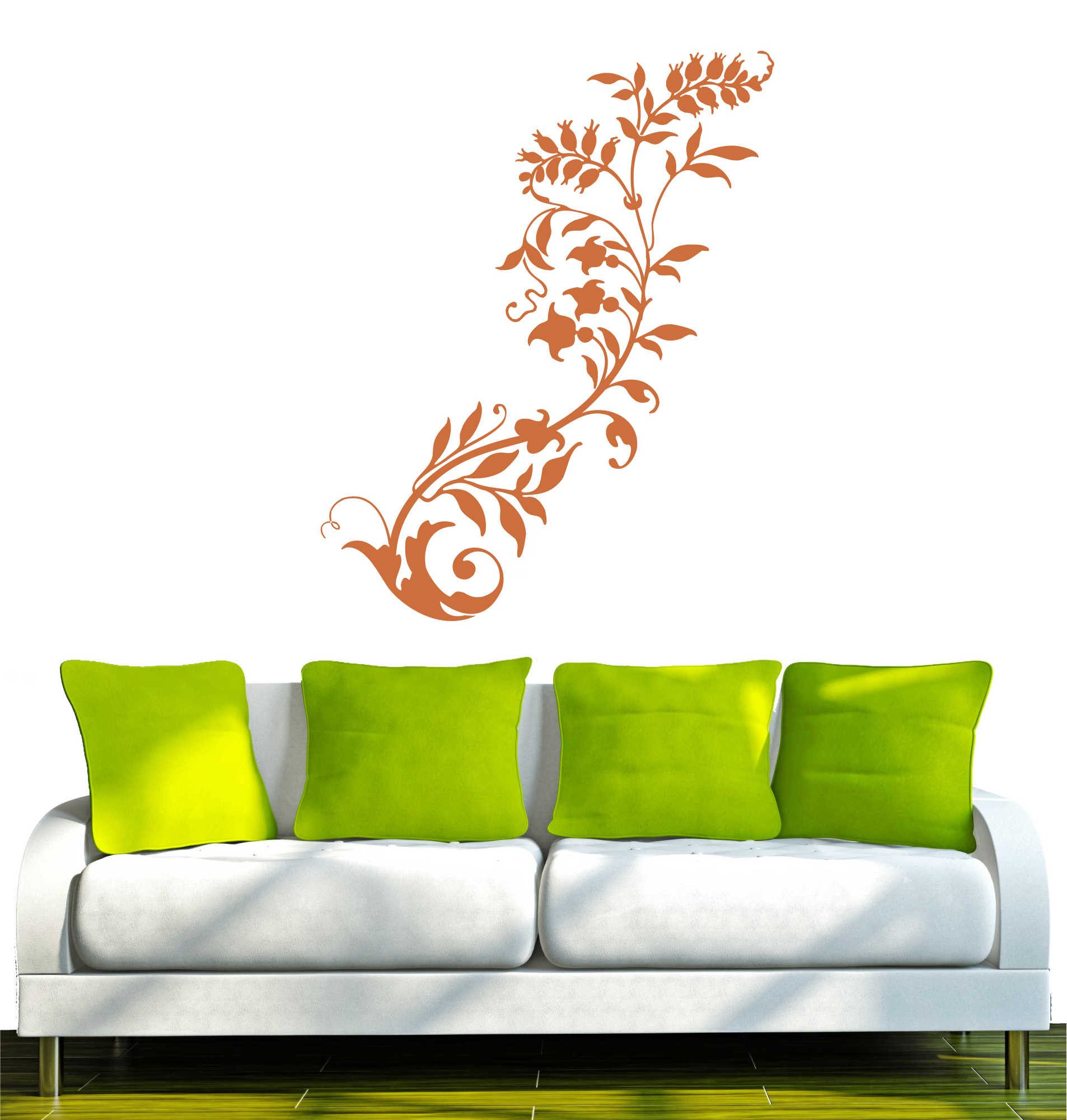 INDIGOS UG Wandtattoo Wandtattoo - Wandaufkleber - w300 Blume Ranke Pflanze
