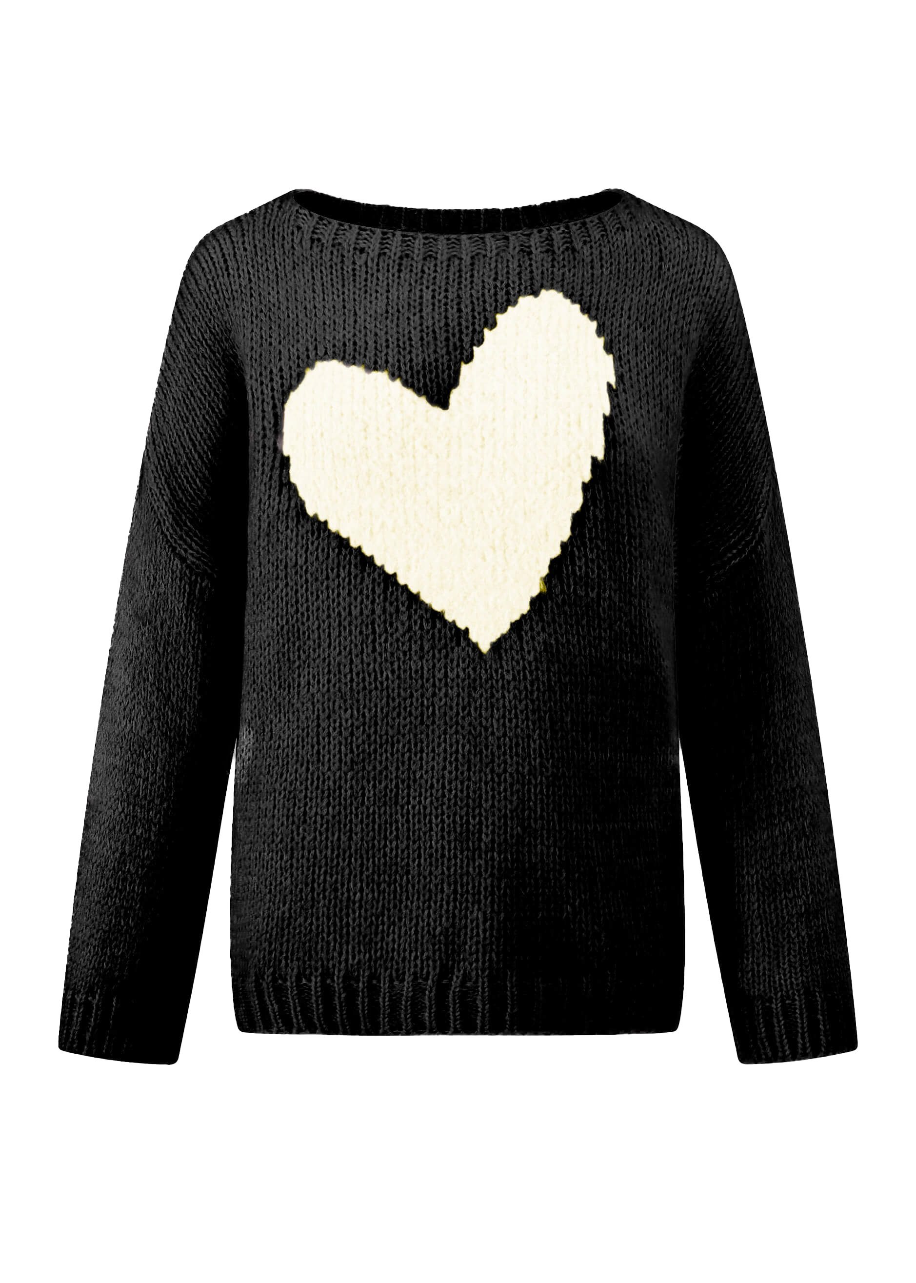 SASSYCLASSY Strickpullover Strickpullover Damen mit Herz-Details günstig online kaufen
