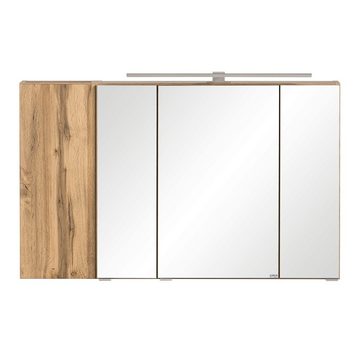 Lomadox Spiegelschrank VASTO-03-WHITE Wotan Eiche Nb. mit weiß matt 105/64/20 cm