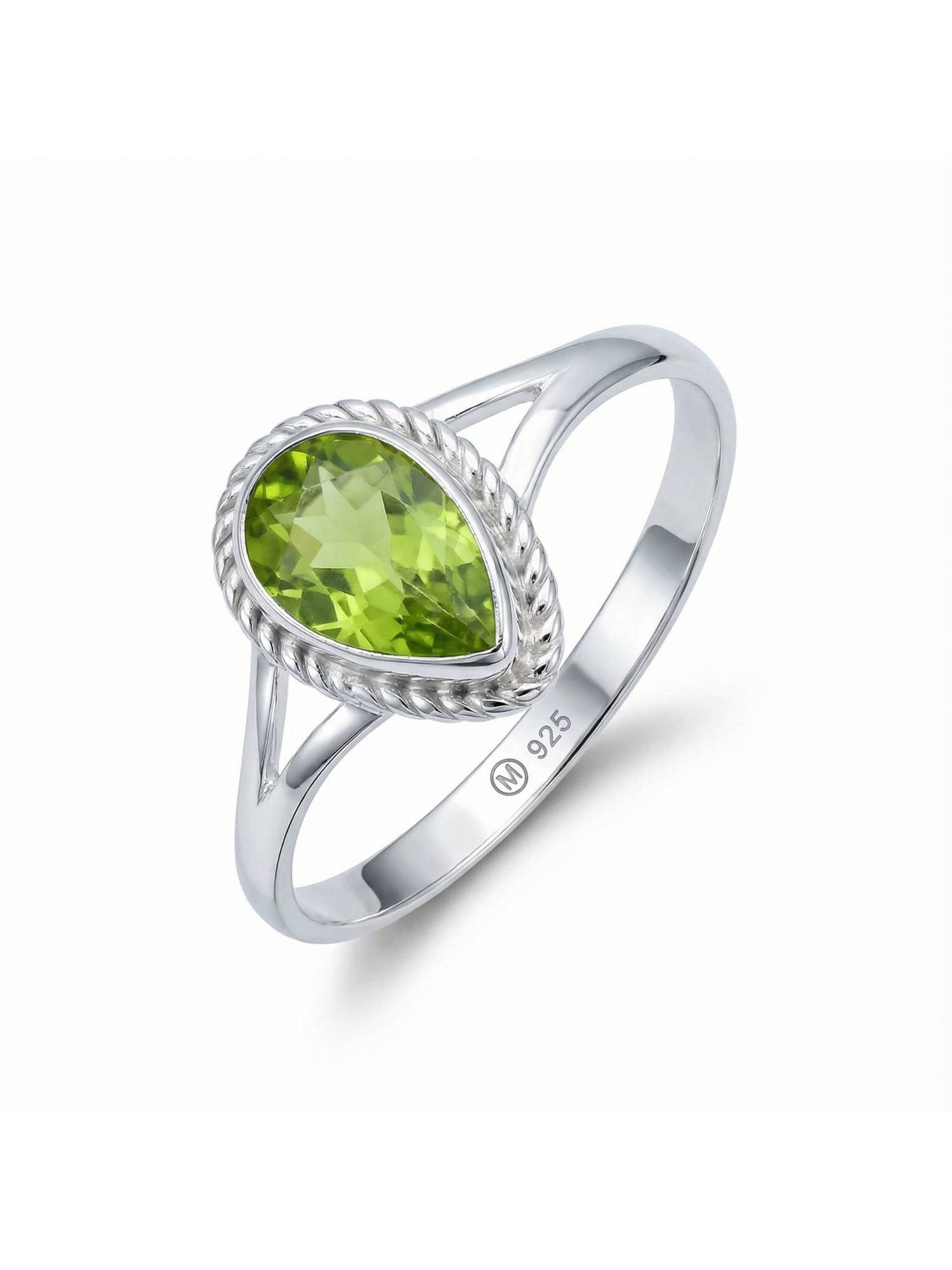 mantraroma Silberring NILA Tropfen aus 925 Silber mit Peridot (Ring mit Sch günstig online kaufen