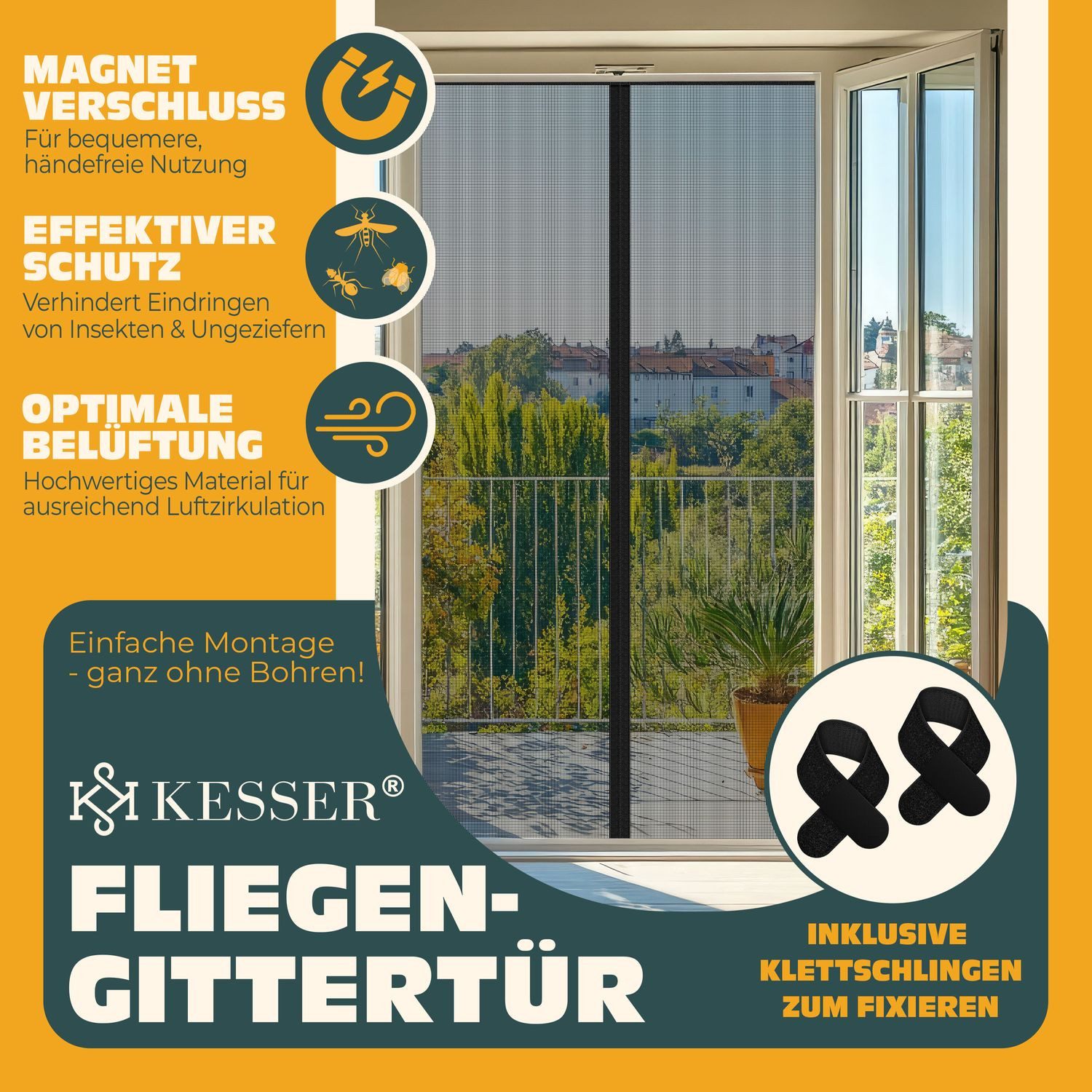 KESSER Insektenschutzplissee, Magnet Fliegengitter Tür Insektenschutz Magne günstig online kaufen