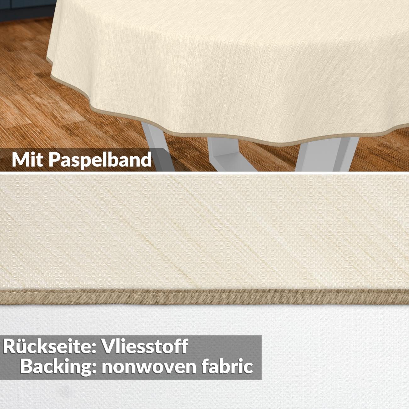 ANRO Tischdecke Wachstuchtischdecke Gartentischdecke Wachstischdecke (Einzelstück 1-tlg), Glatt Rund 100cm wasserabweisend mit Saum – Bild 3 von 5