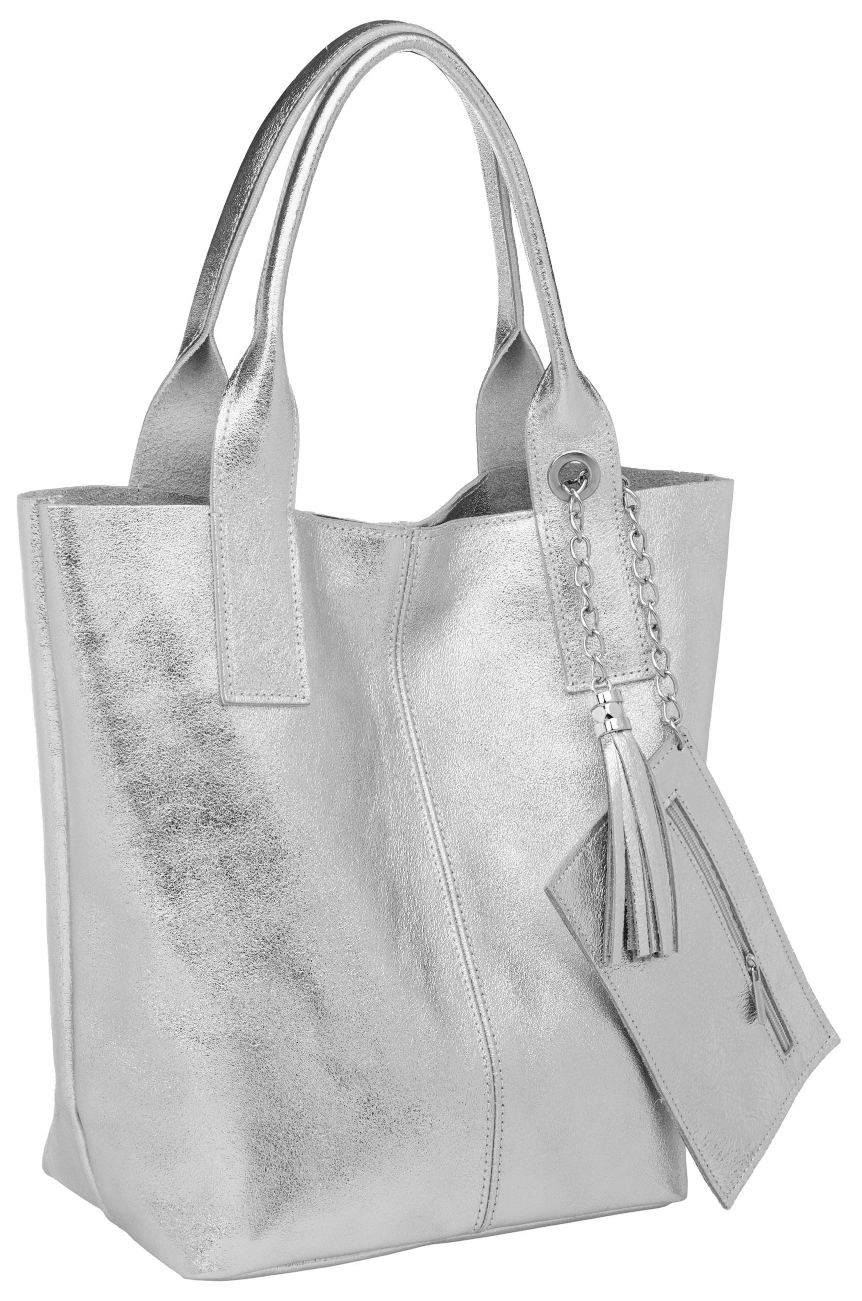 Caspar Schultertasche große Wildleder Shopper Damen günstig online kaufen