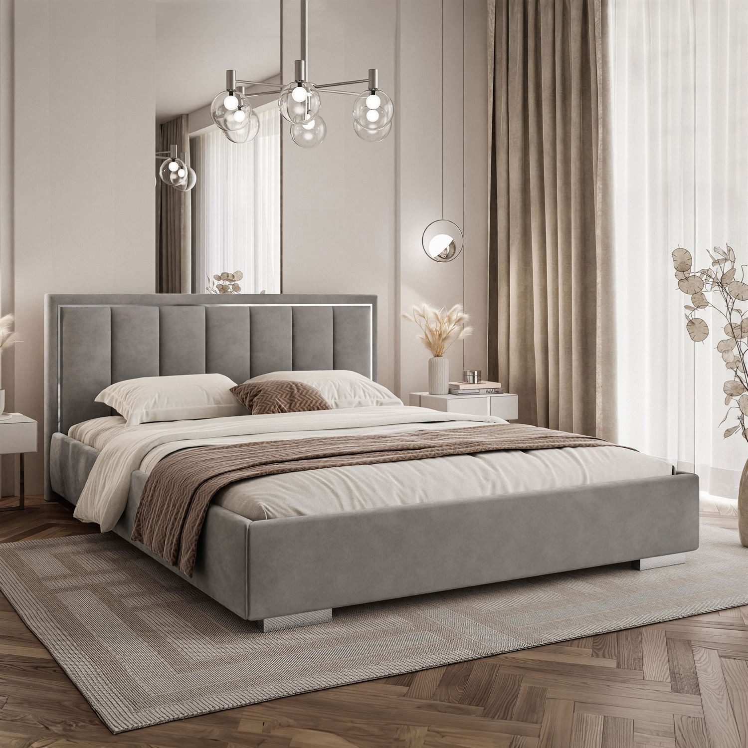 Lookway Polsterbett AURELIA SILVER mit Bettkasten, günstig online kaufen