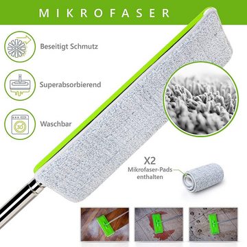 Easy Gleam Wischmopp Bodenwischer Ersatzpad Für Wischmop Mit Putzeimer Geeignet, Erastzpads für Wischmop, Grn 2X