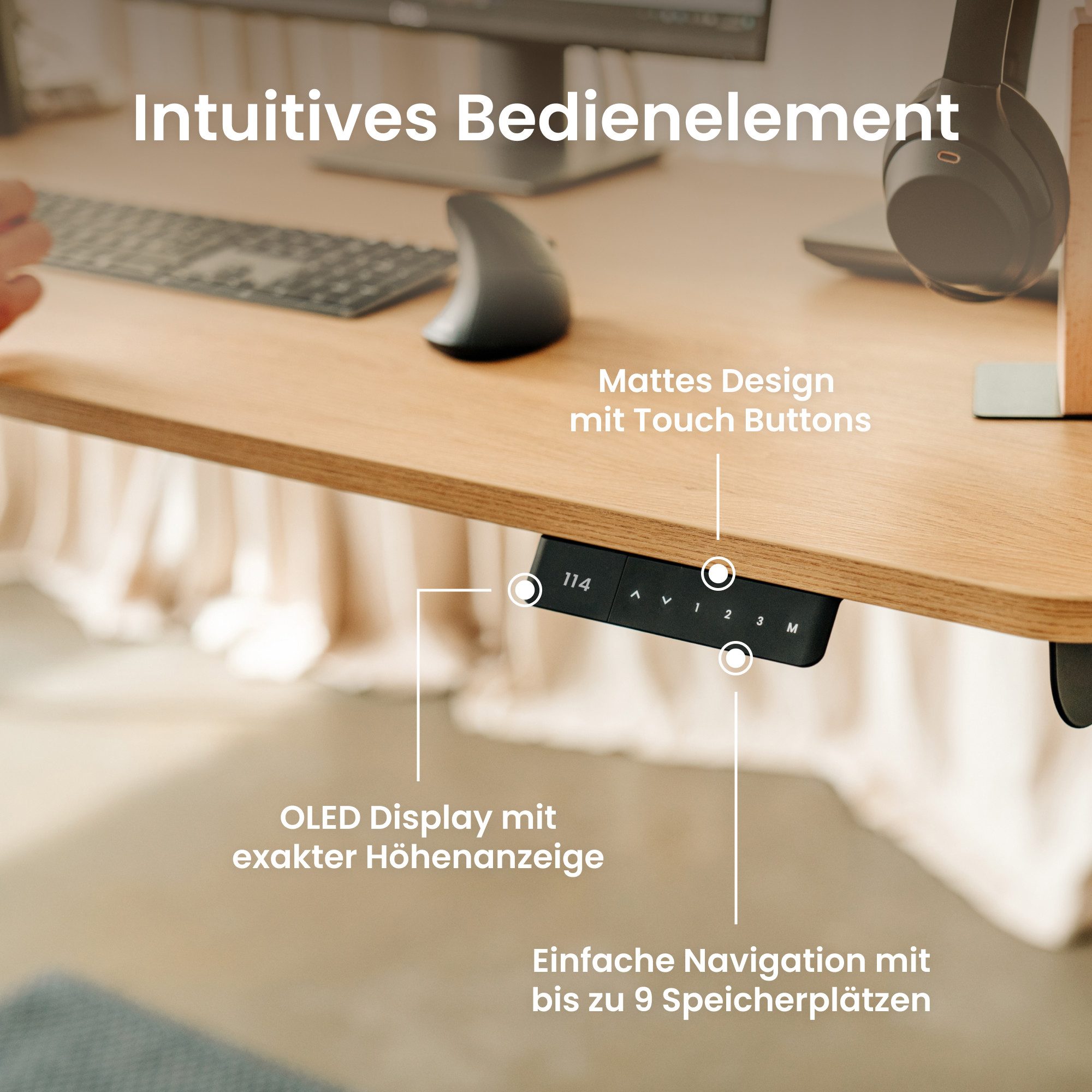 Ergotopia Schreibtisch Desktopia One (elektrisch höhenverstellbarer Schreibtisch Gestell), elektrisch höhenverstellbares Tischgestell