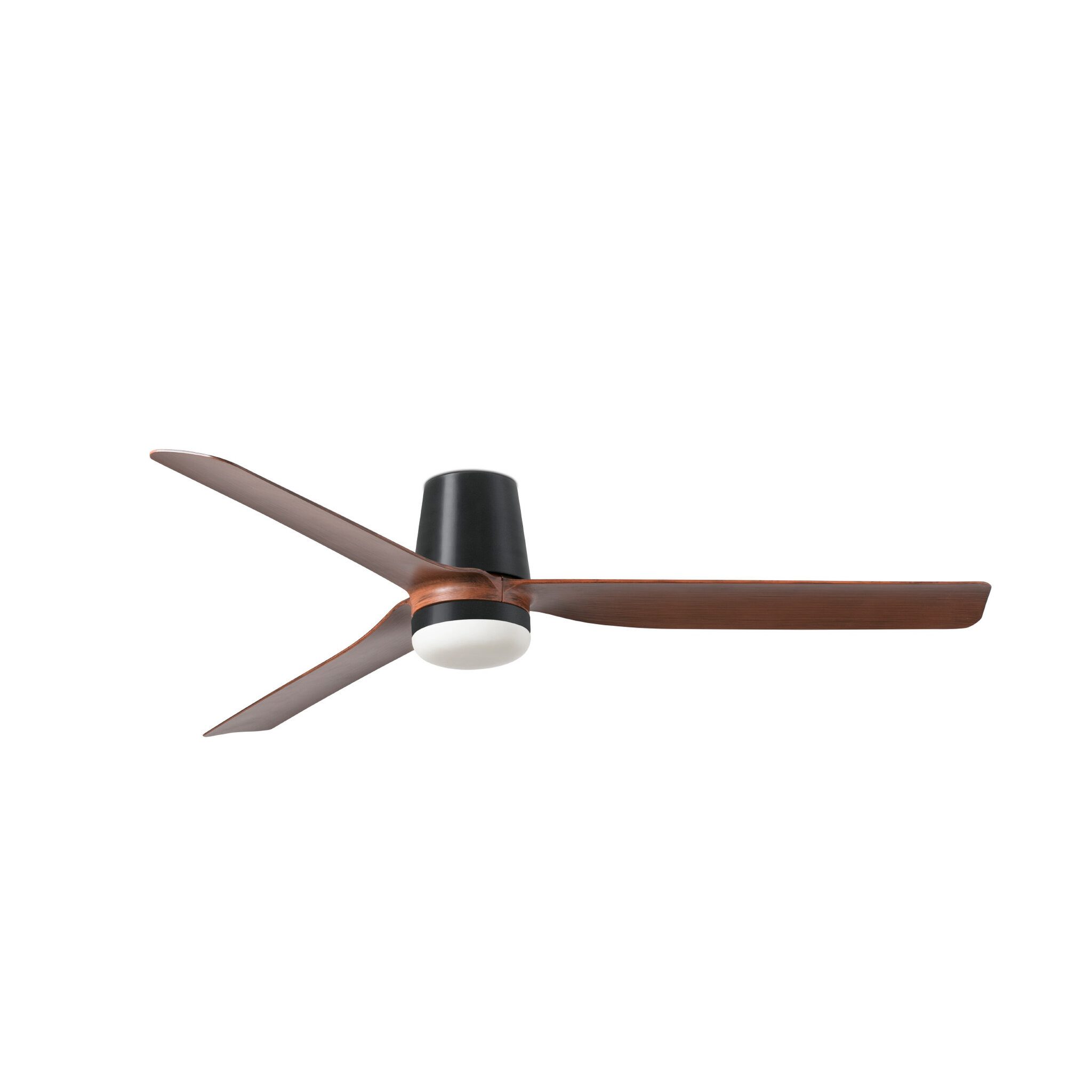 FARO Barcelona Deckenventilator DC Deckenventilator Punt Tub Schwarz-Nussbaum mit LED, Timer