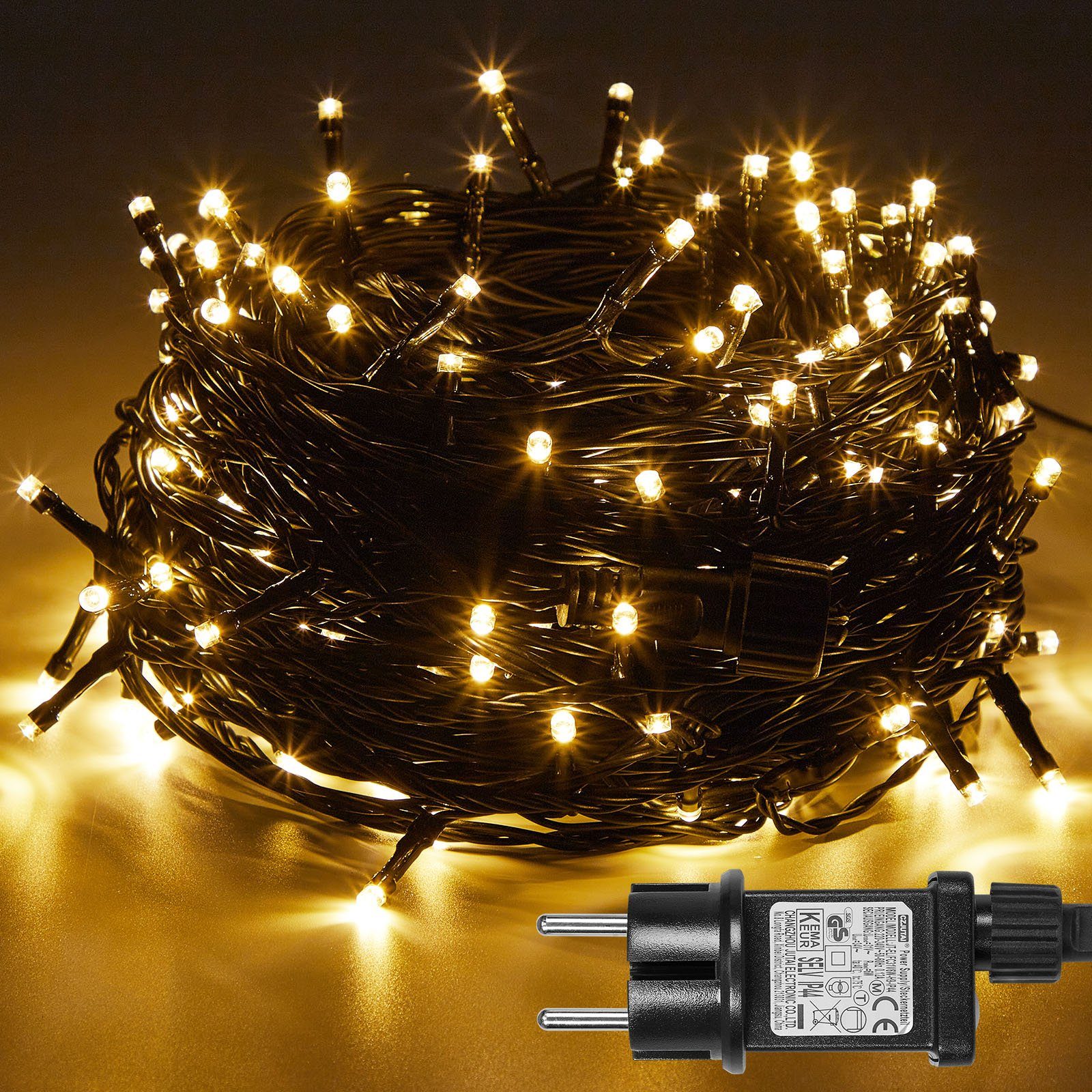 LED-Lichterkette 31V, 20-100M, Speicherfunktion, Timer, für Weihnachtsbaum
