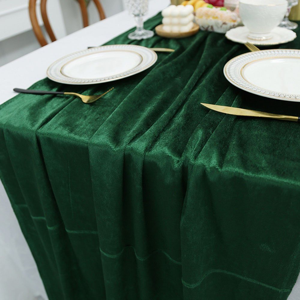FELIXLEO Tischdecke Tischläufer Stoff Tüll 70*300cm Grün Tischdeko