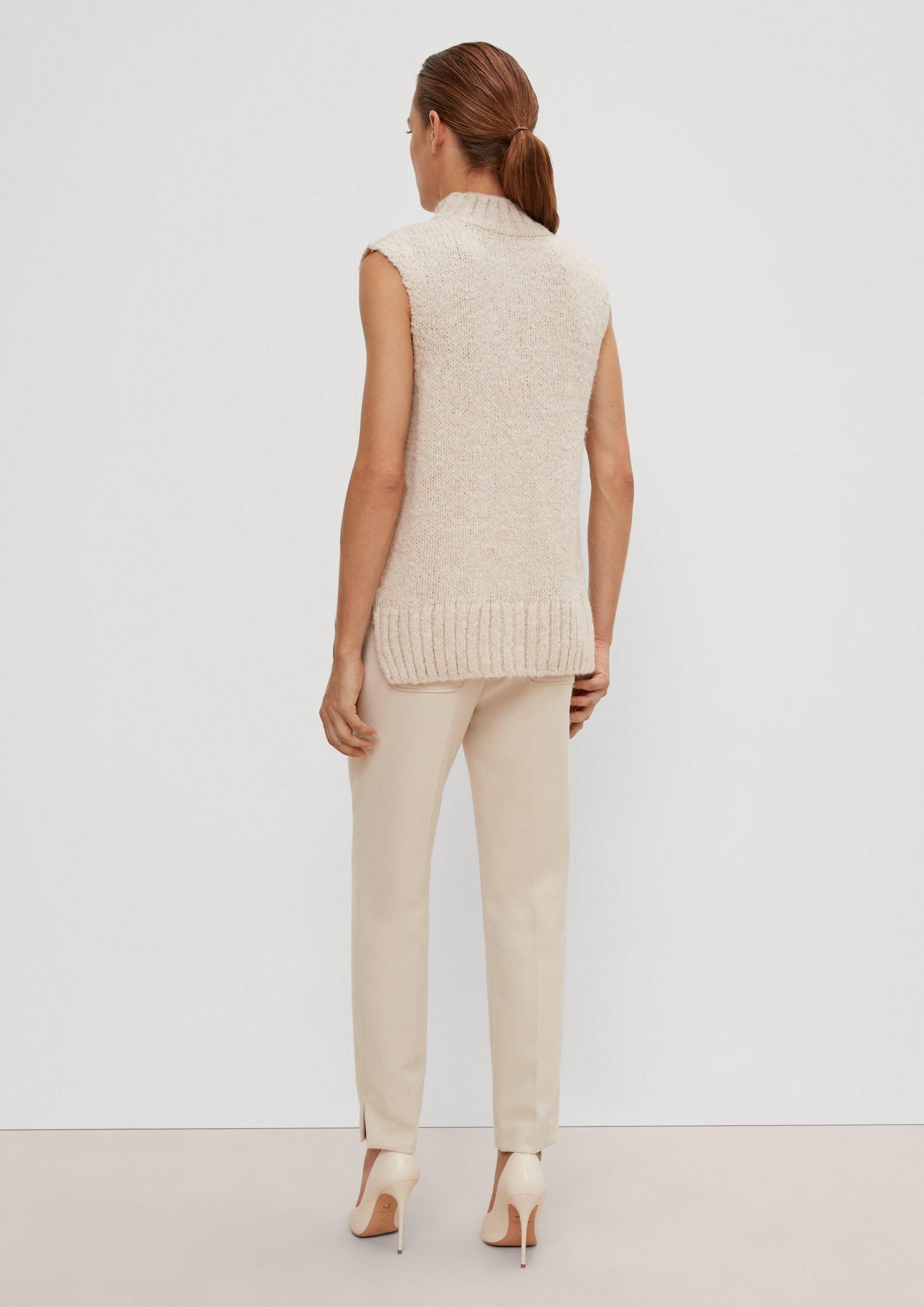 comma Rundhalspullover Strickpullunder Strickpullunder aus Alpakamix