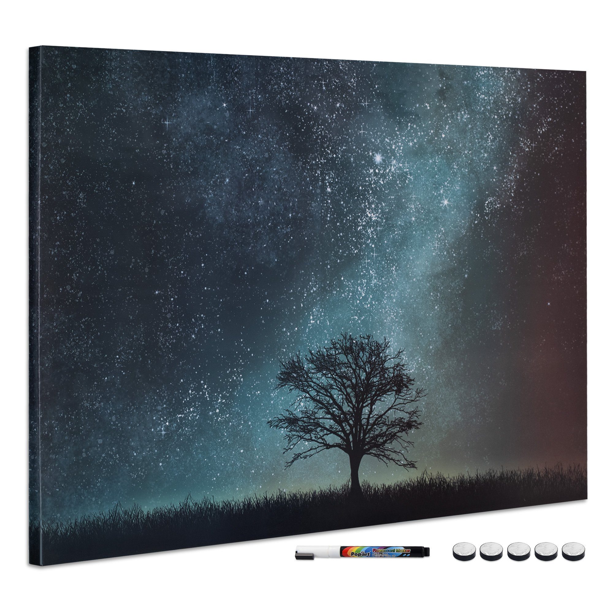 Navaris Magnettafel, Magnetpinnwand Memoboard zum Beschriften - 90x60