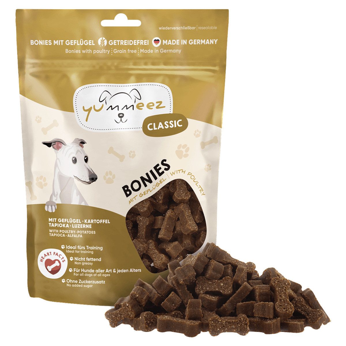 Yummeez Classic Bonies mit Geflügel 175 g, für: Hund