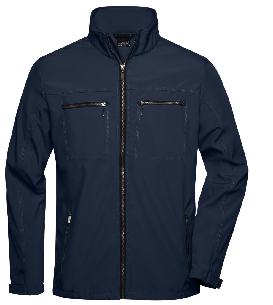 James & Nicholson Softshelljacke Leichte Herren Softshelljacke mit Stehkragen JN1058 mit wasserabweisender Oberfläche navy