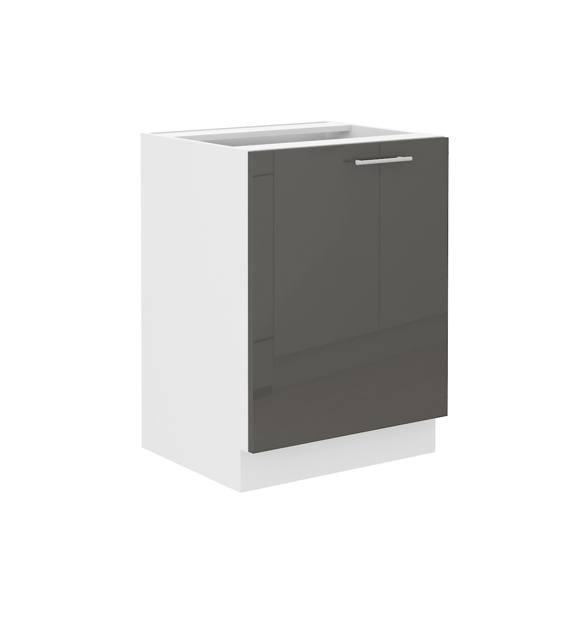 Lara Weiß + Küchenblock 60 Küchenzeile Grau Unterschrank Küche matt Küchen-Preisbombe cm Hochglanz