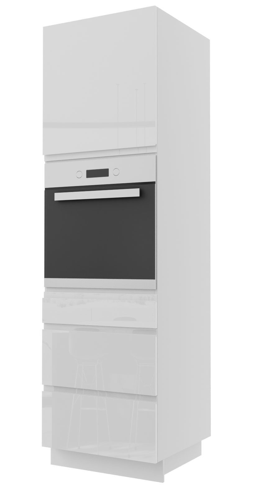 Feldmann-Wohnen Backofenumbauschrank Florence (Florence, 1-St) 60cm Front-, Korpusfarbe und Ausführung wählbar grifflos 3 Schubladen