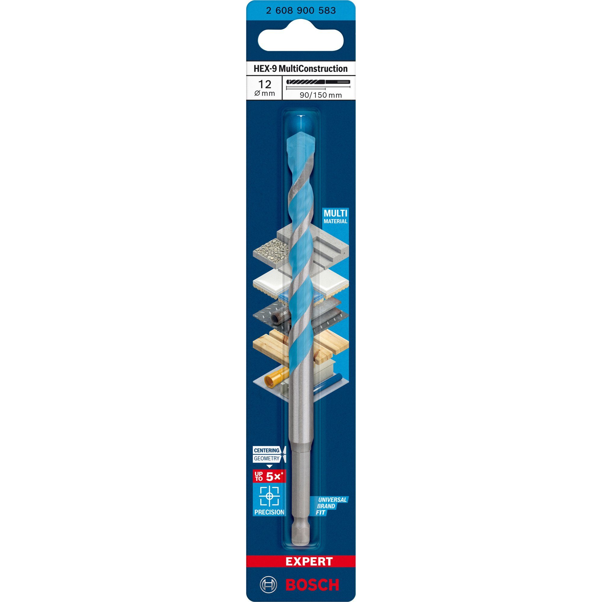 Bohrer- und Bitset Bosch Professional Expert HEX-9 MultiConstruction