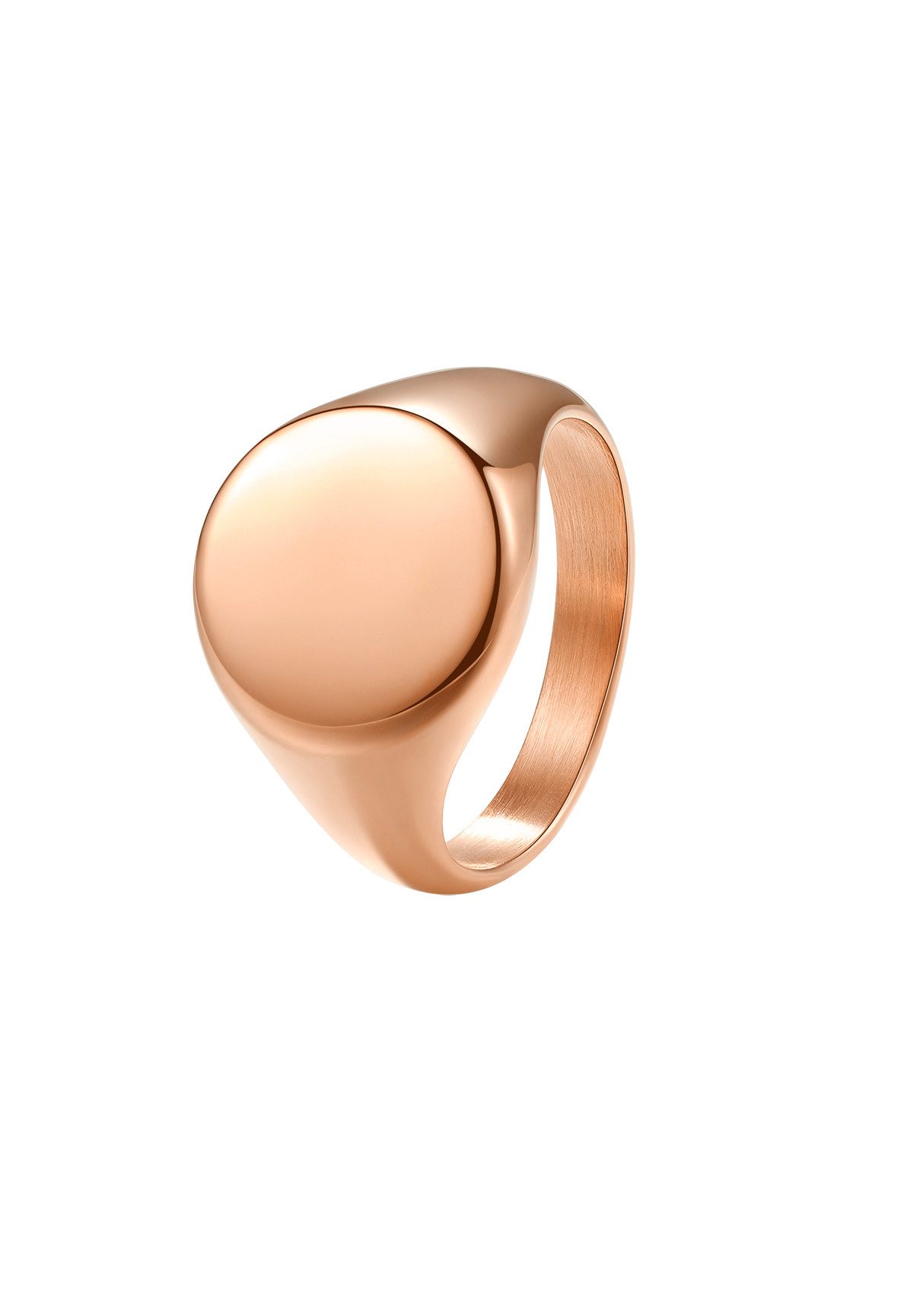 Hey Happiness Siegelring ohne Stein, für Herren, Basic Ring Rund, 18K Vergoldeter Edelstahl Geo Ring