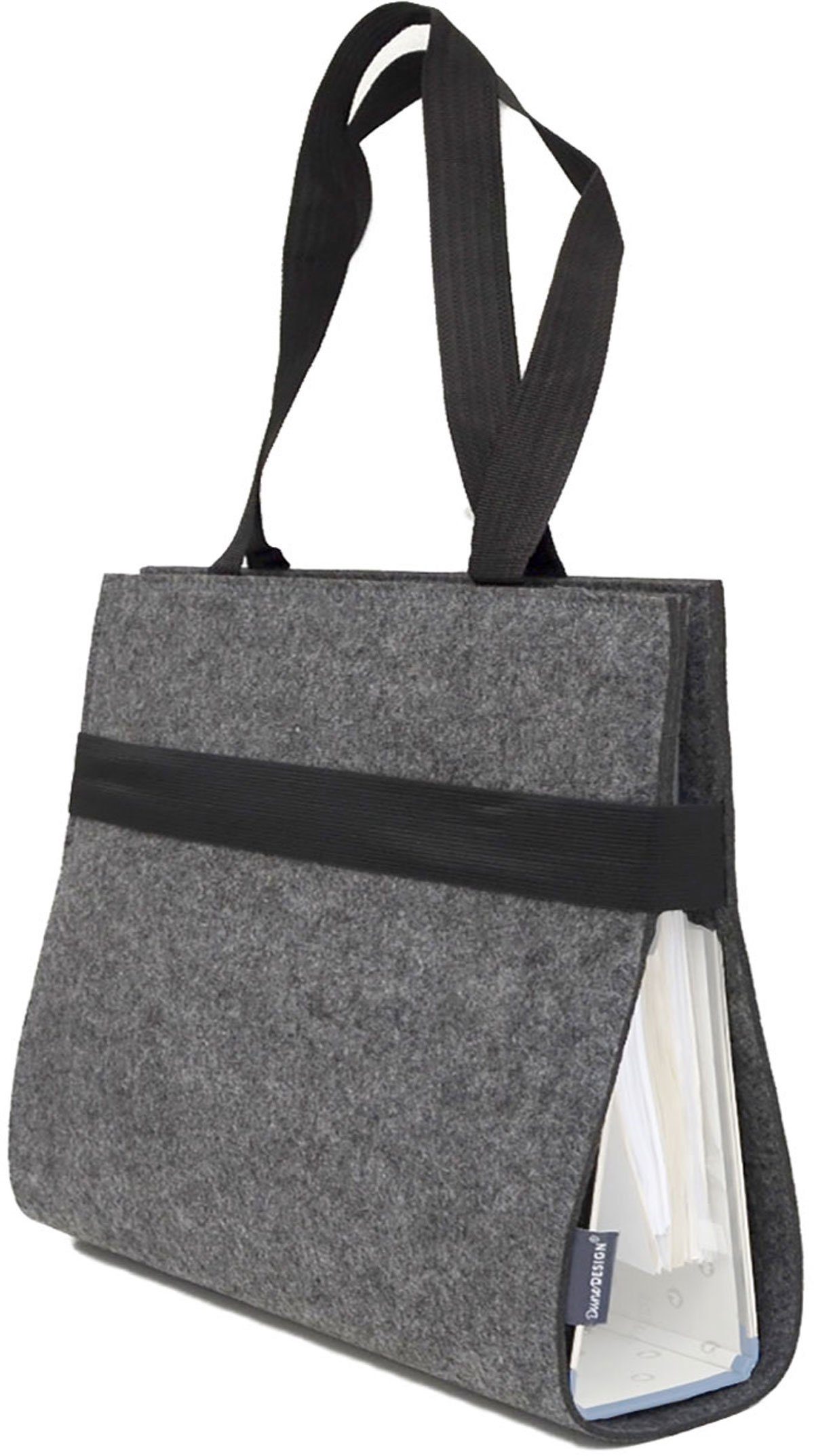 DuneDesign Businesstasche Filz Ordnertasche Ordnerhülle Unitasche Mappe, 31x34x9 cm Mappe Grau