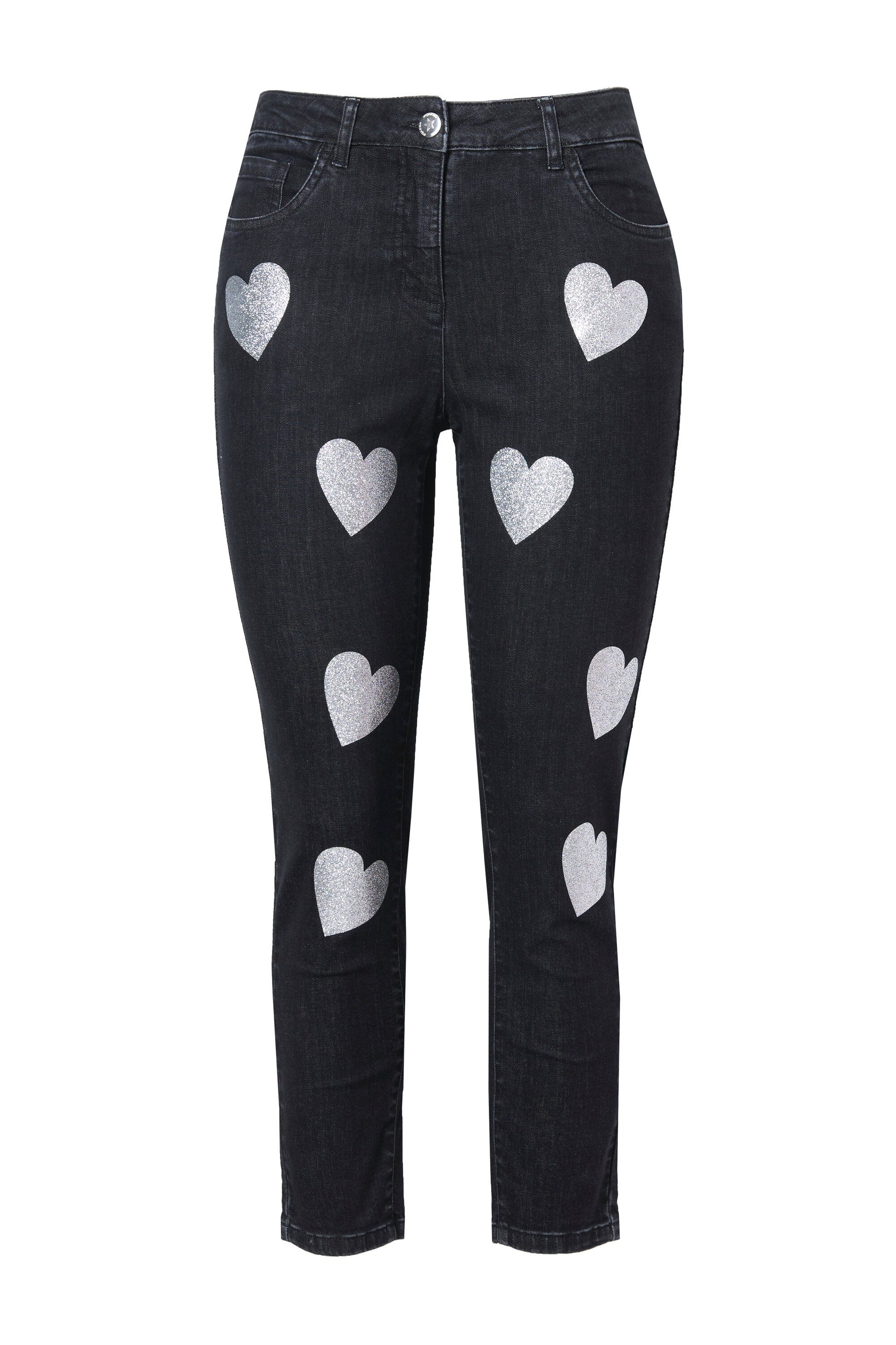 Angel of Style Regular-fit-Jeans Jeans Straight Fit Glitzer-Herzen 5-Pocket günstig online kaufen