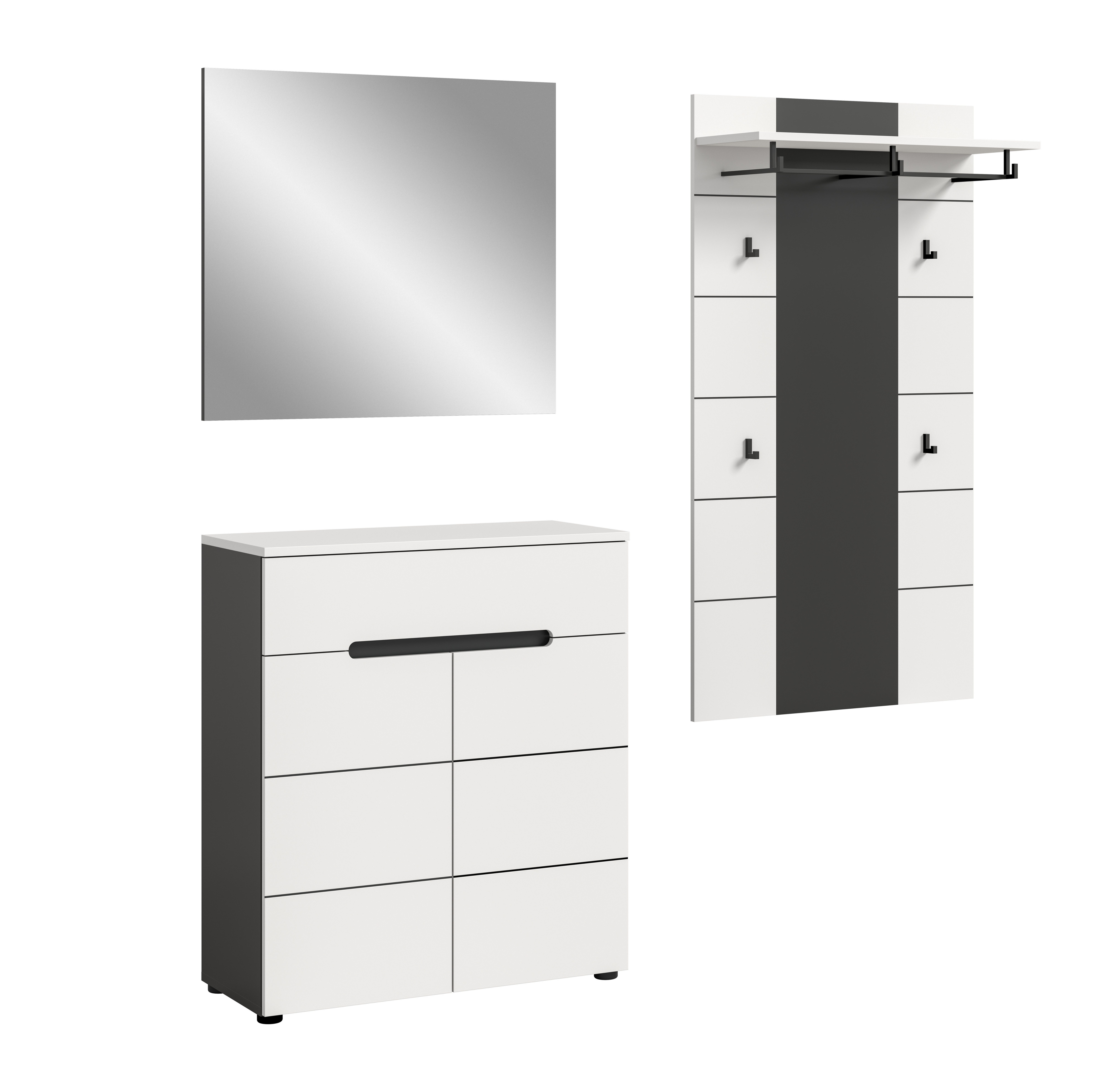 furnling Garderoben-Set Cano, (3-St., Garderobenpaneel, Schuhkommode, günstig online kaufen