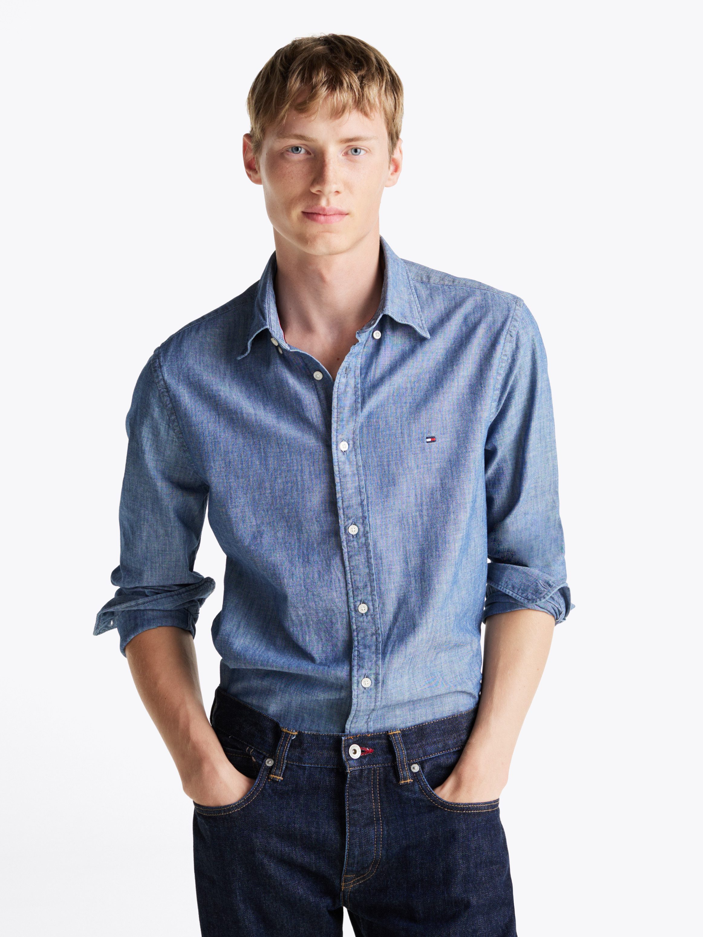 Tommy Hilfiger Langarmhemd CHAMBRAY SOLID RF günstig online kaufen