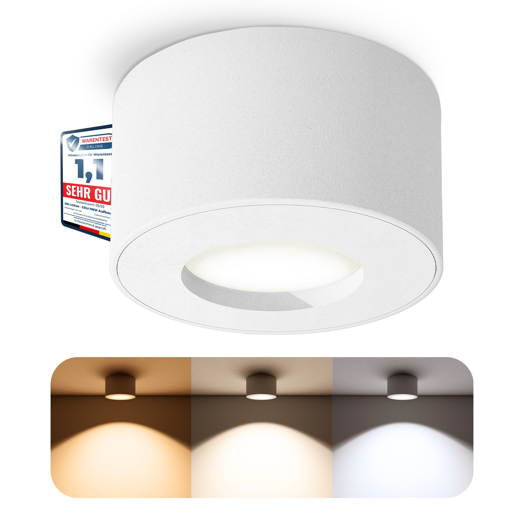 SSC-LUXon LED Außen-Deckenleuchte CELI-1 LED Bad Aufbauspot IP44 6W dimmbar günstig online kaufen