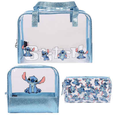 Sarcia.eu Kosmetiktasche DISNEY Stitch Blaues Set von drei Reise-Kosmetiktaschen